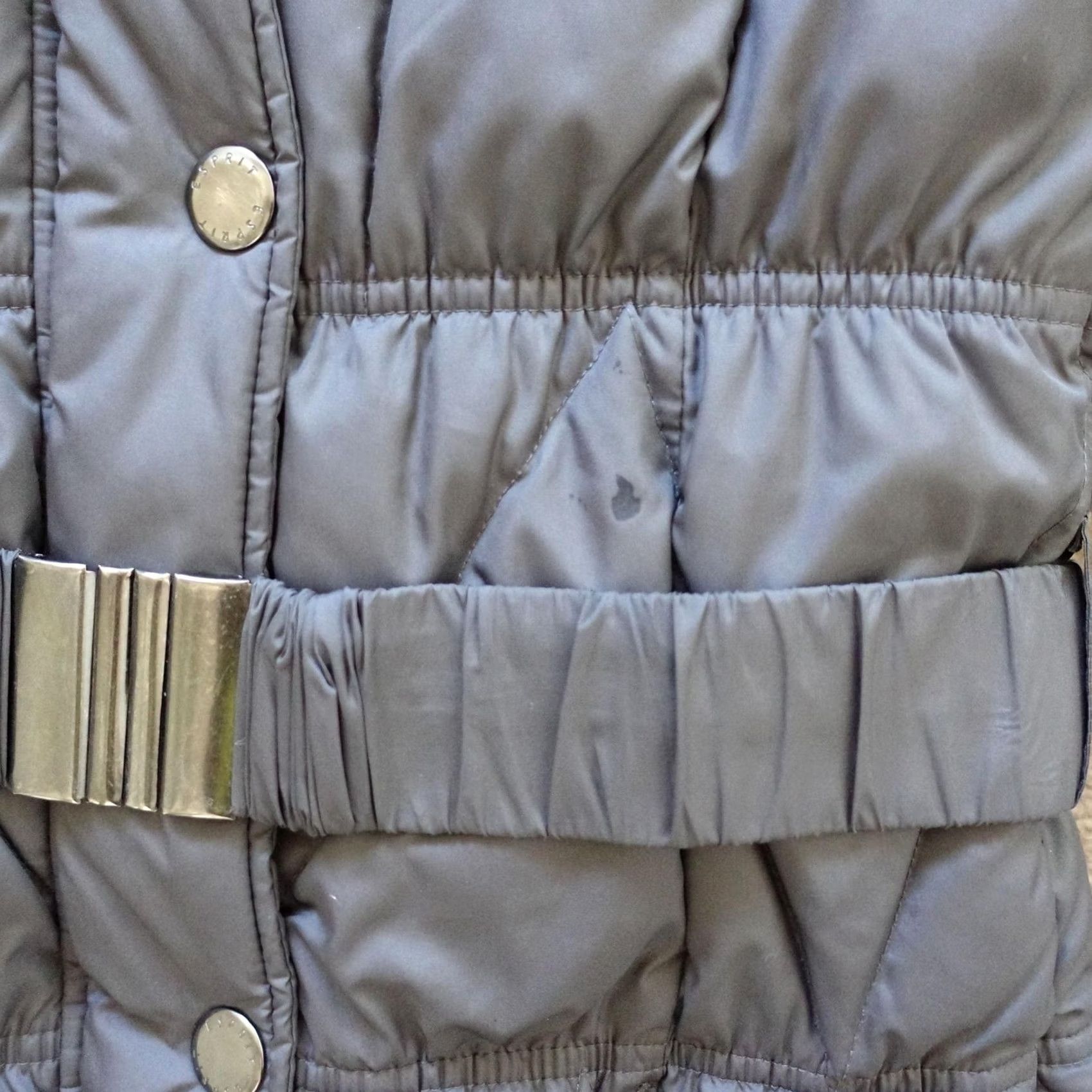Esprit VINTAGE Esprit Coat Womens 4 Gray Down Puffer Hooded Faux Fur Belt Long Quilted Size S / US 4 / IT 40 - 7 Thumbnail