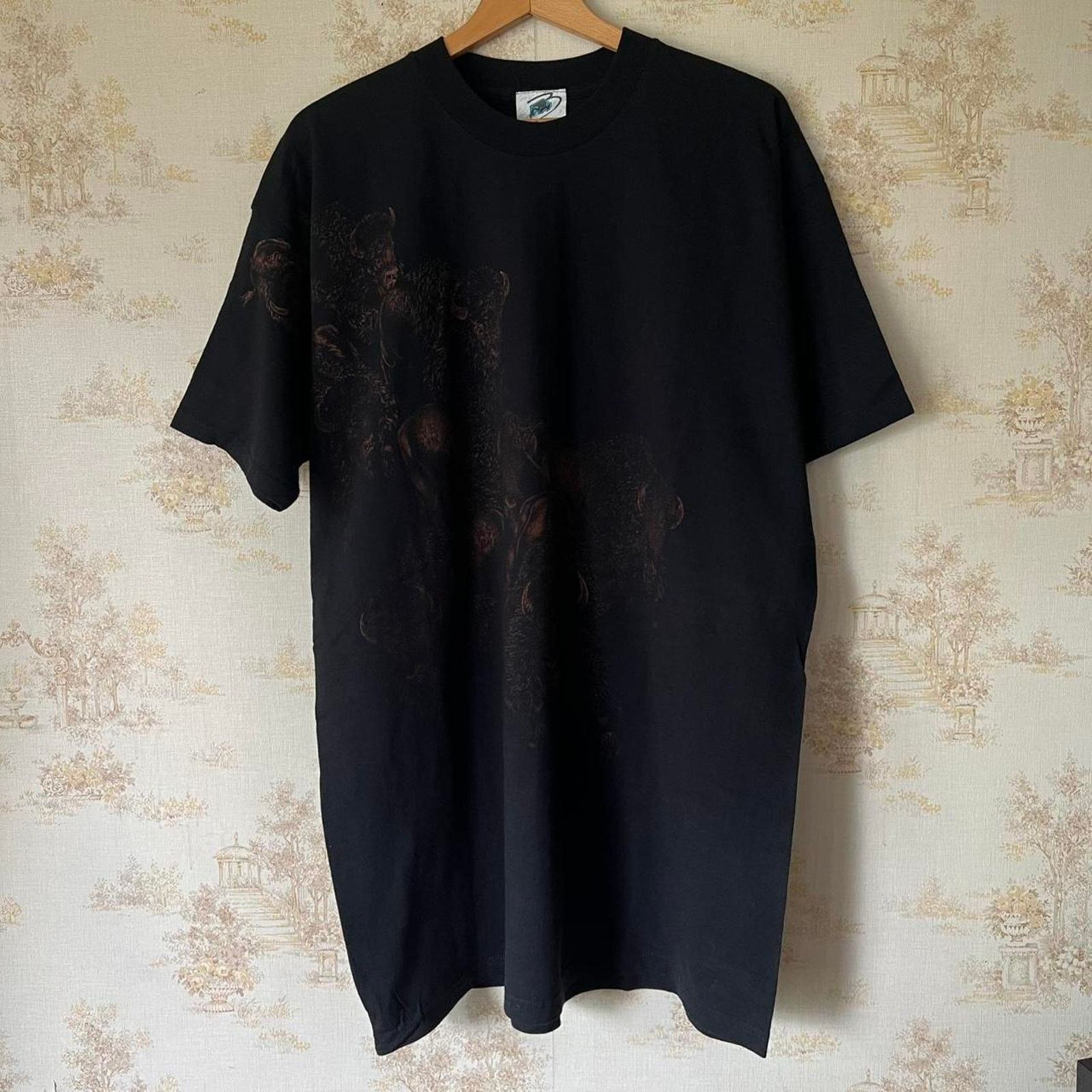 Fruit Of The Loom 1990s Buffalo Stampede Graphic T-Shirt | Nature | Size 2XL Size US XXL / EU 58 / 5 - 3 Thumbnail
