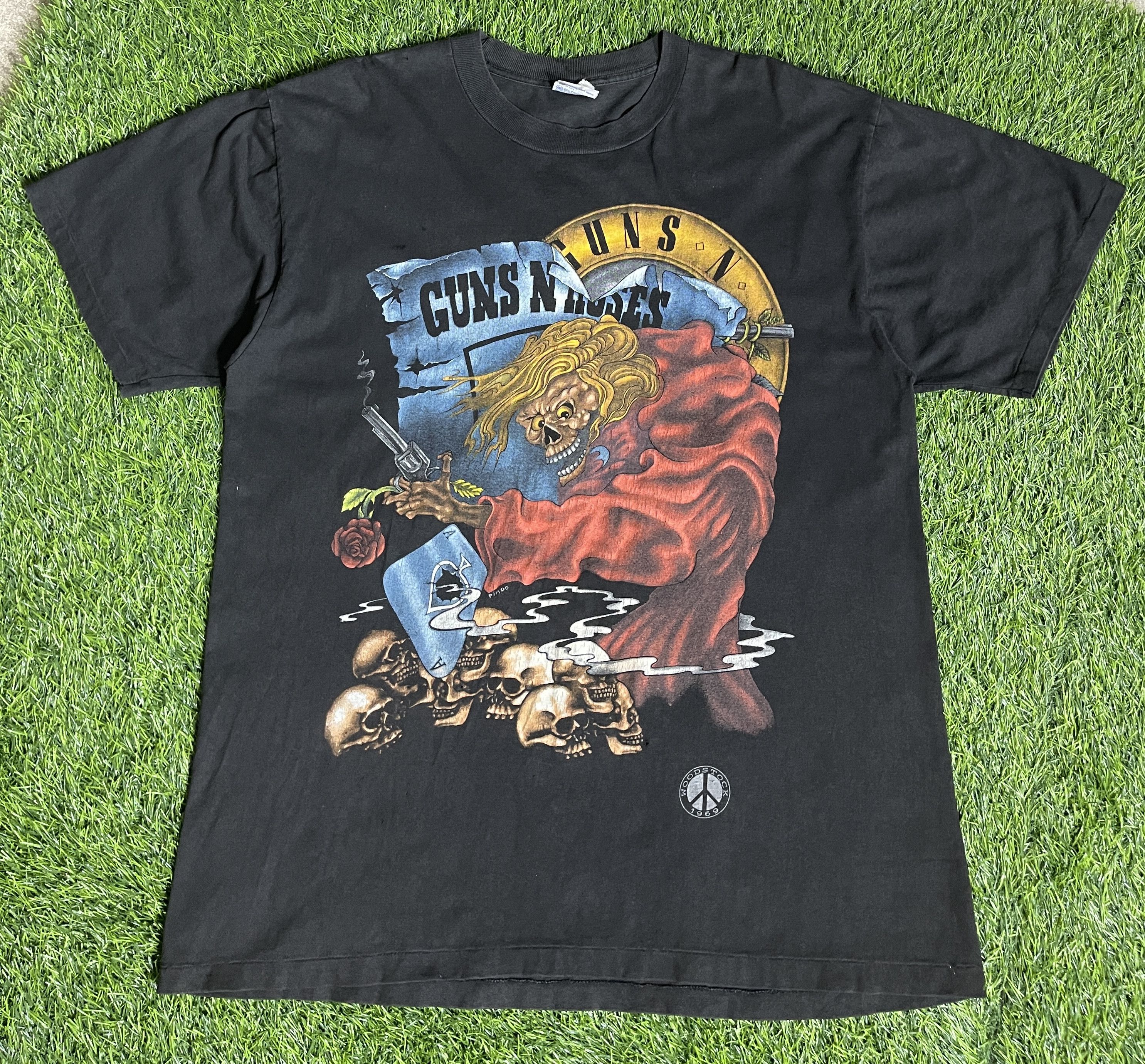 Guns N' Roses Vintage 90s Thrashed🔥Guns N Roses x Woodstock🔥Full Print Tee Size US L / EU 52-54 / 3 - 5 Thumbnail