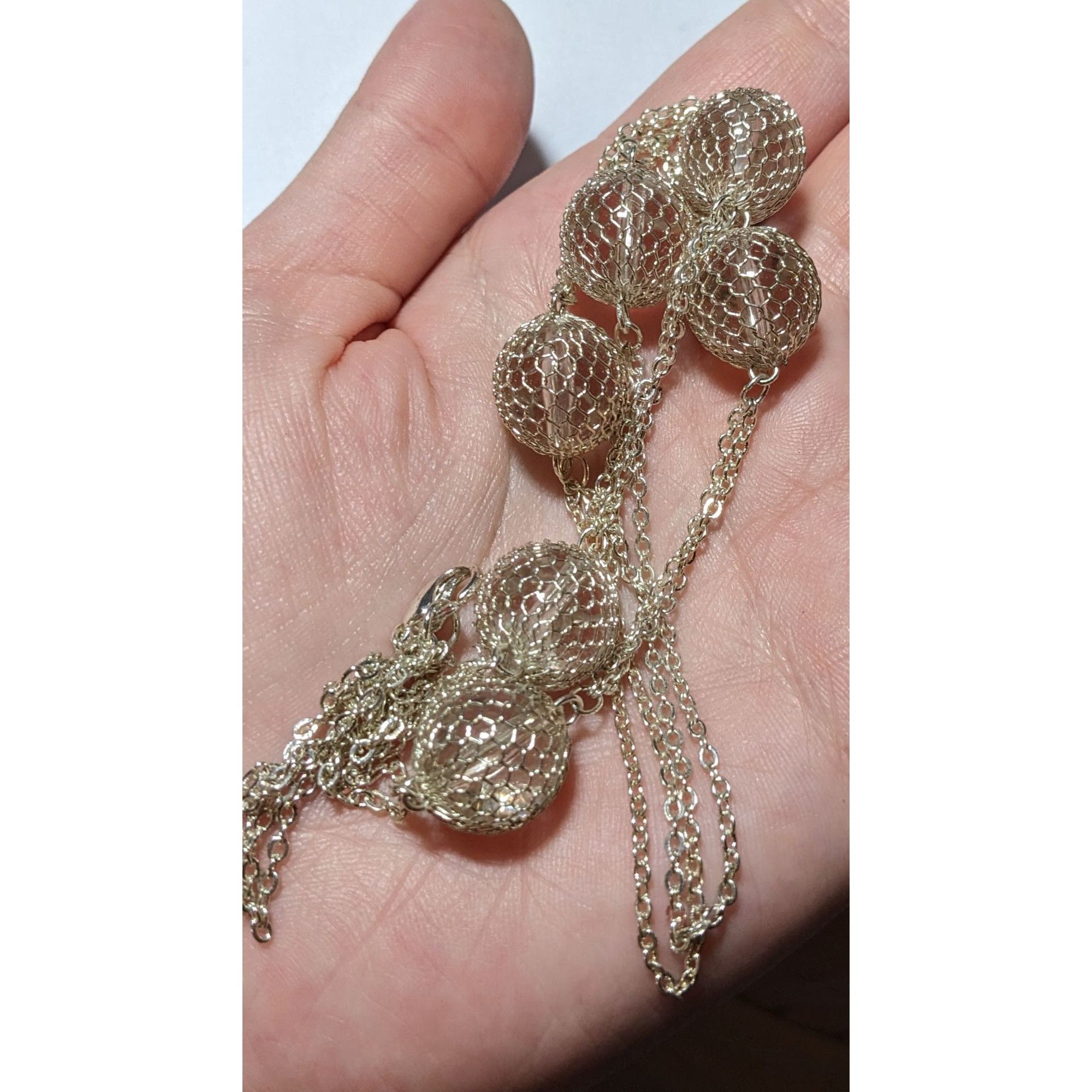 Other Bright Silver Mesh Ball Double Chain Necklace Size ONE SIZE - 7 Thumbnail