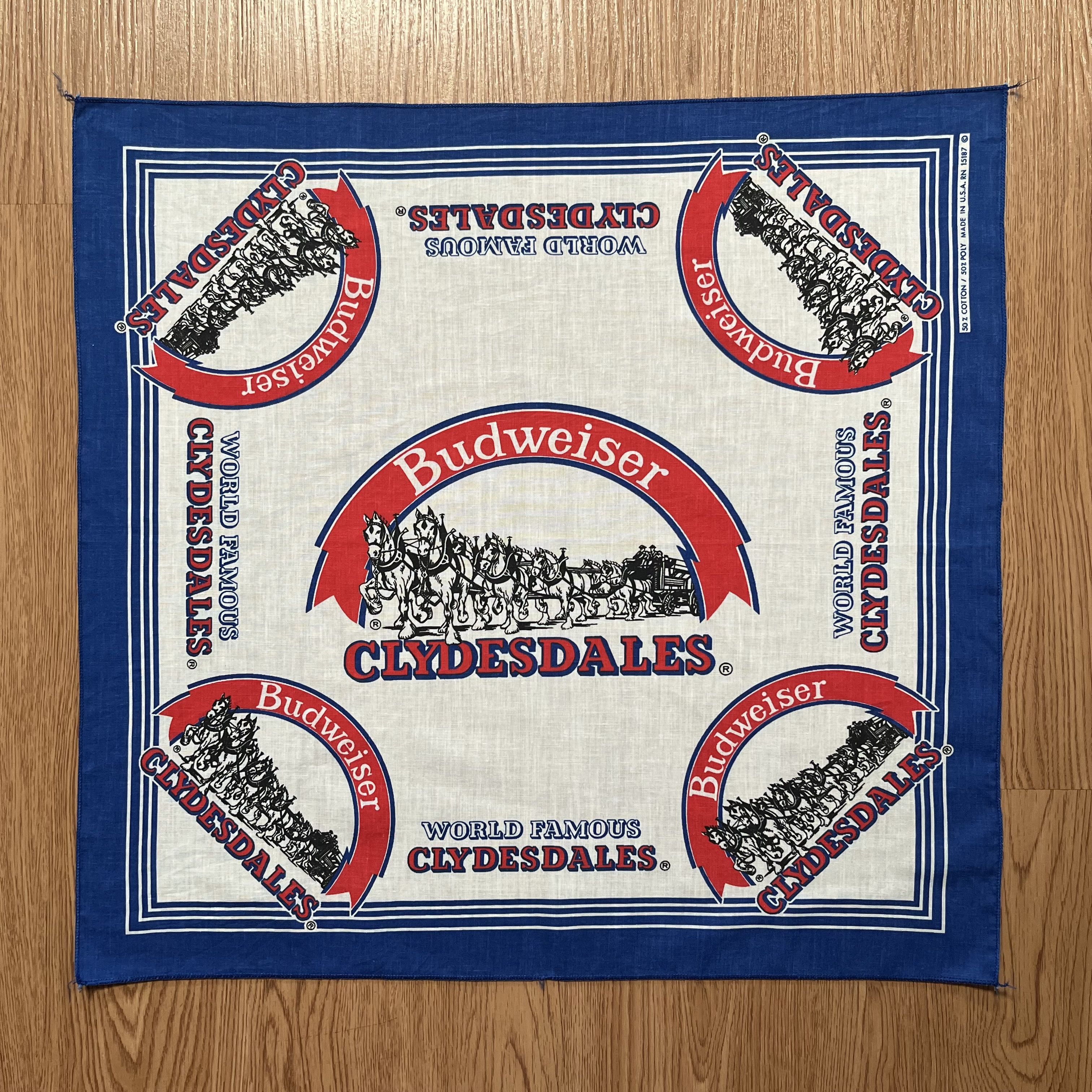 Budweiser Vintage90s Budweiser Handkerchief Size ONE SIZE - 1 Thumbnail