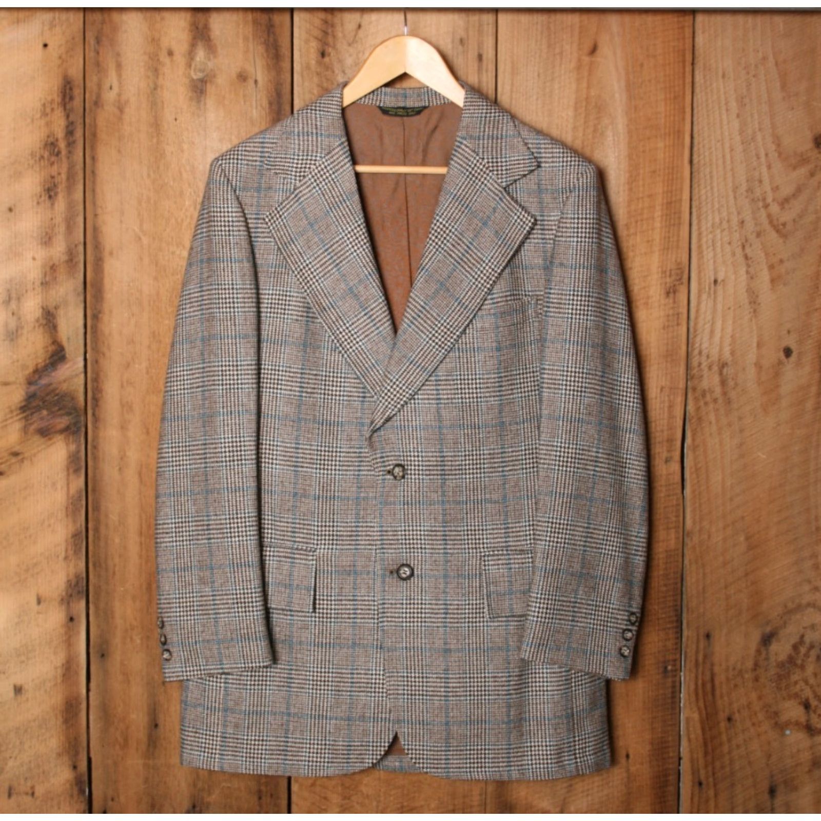 Vintage VINTAGE Triton of New England Sport Coat 2 Piece Wool Plaid Houndstooth Glen Tweed Vest Sz. 42 R-L Mens Size US XS / EU 42 / 0 - 5 Thumbnail
