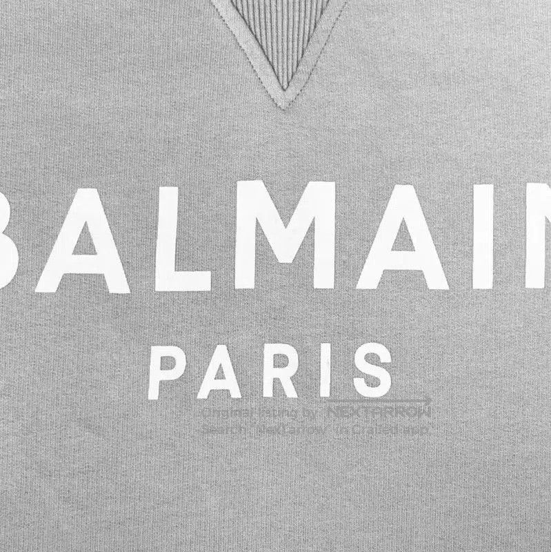 Balmain Balmain Gray Cotton Logo Sweatshirt for Men . Size US M / EU 48-50 / 2 - 4 Thumbnail