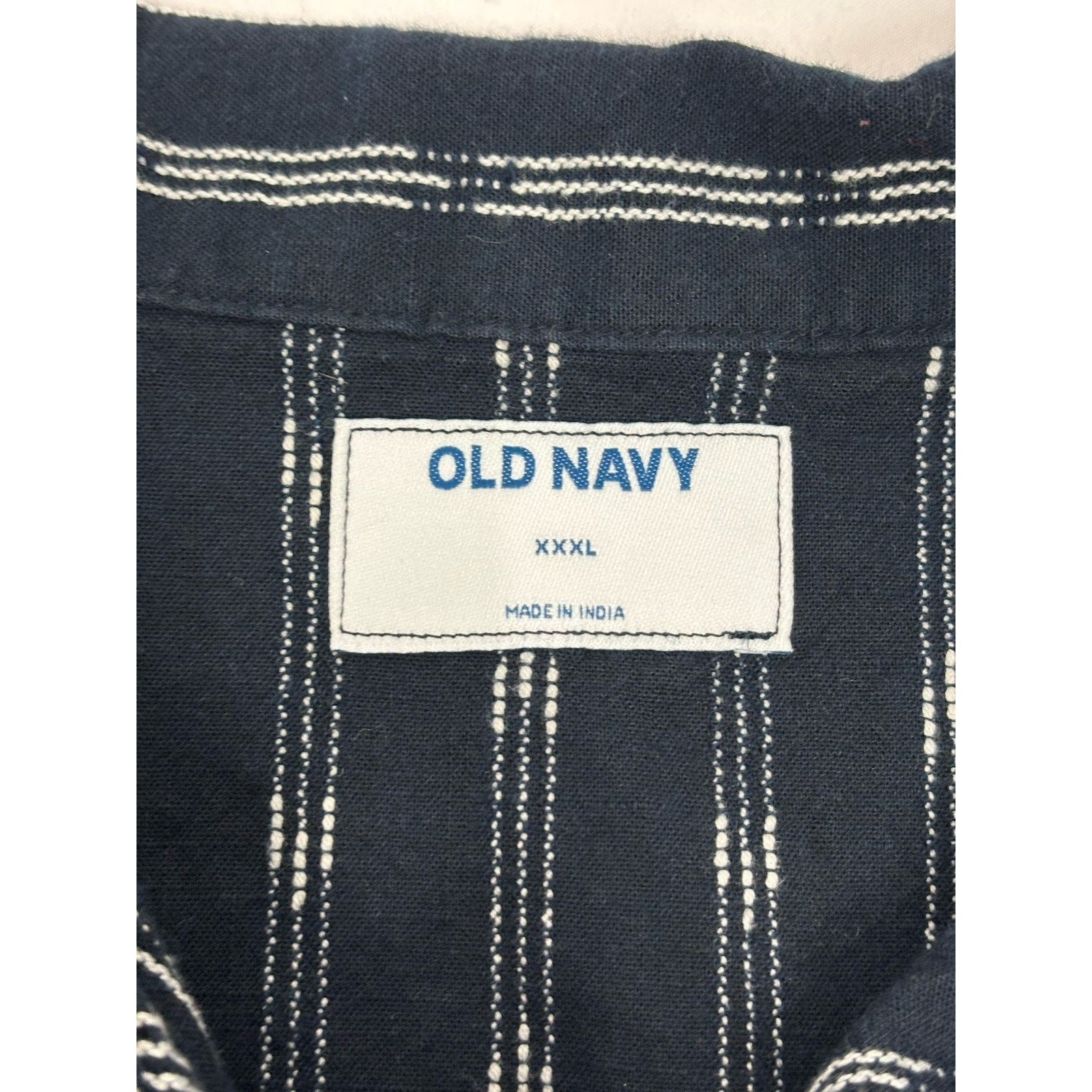 Old Navy OLD NAVY Button Up Short Sleeve Shirt Men’s 3X Stripe Blue Size US XXL / EU 58 / 5 - 6 Thumbnail