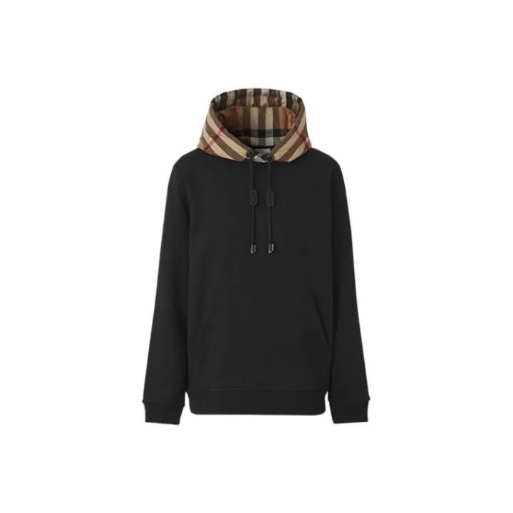 Burberry Burberry Black Check Hooded Sweatshirt Size US L / EU 52-54 / 3 - 1 Thumbnail