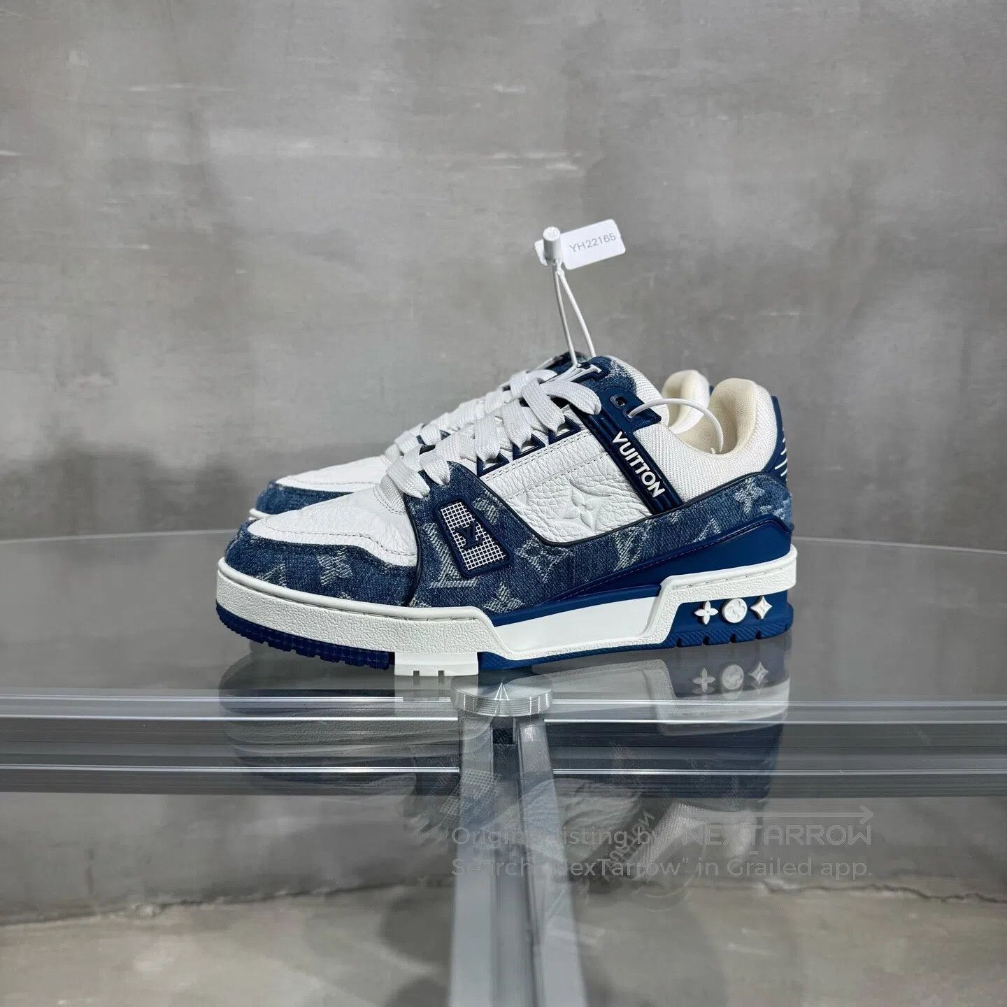 Louis Vuitton Louis Vuitton Trainer: Blue and White Jeans board shoes Size US 5.5 / IT 35.5 - 3 Thumbnail