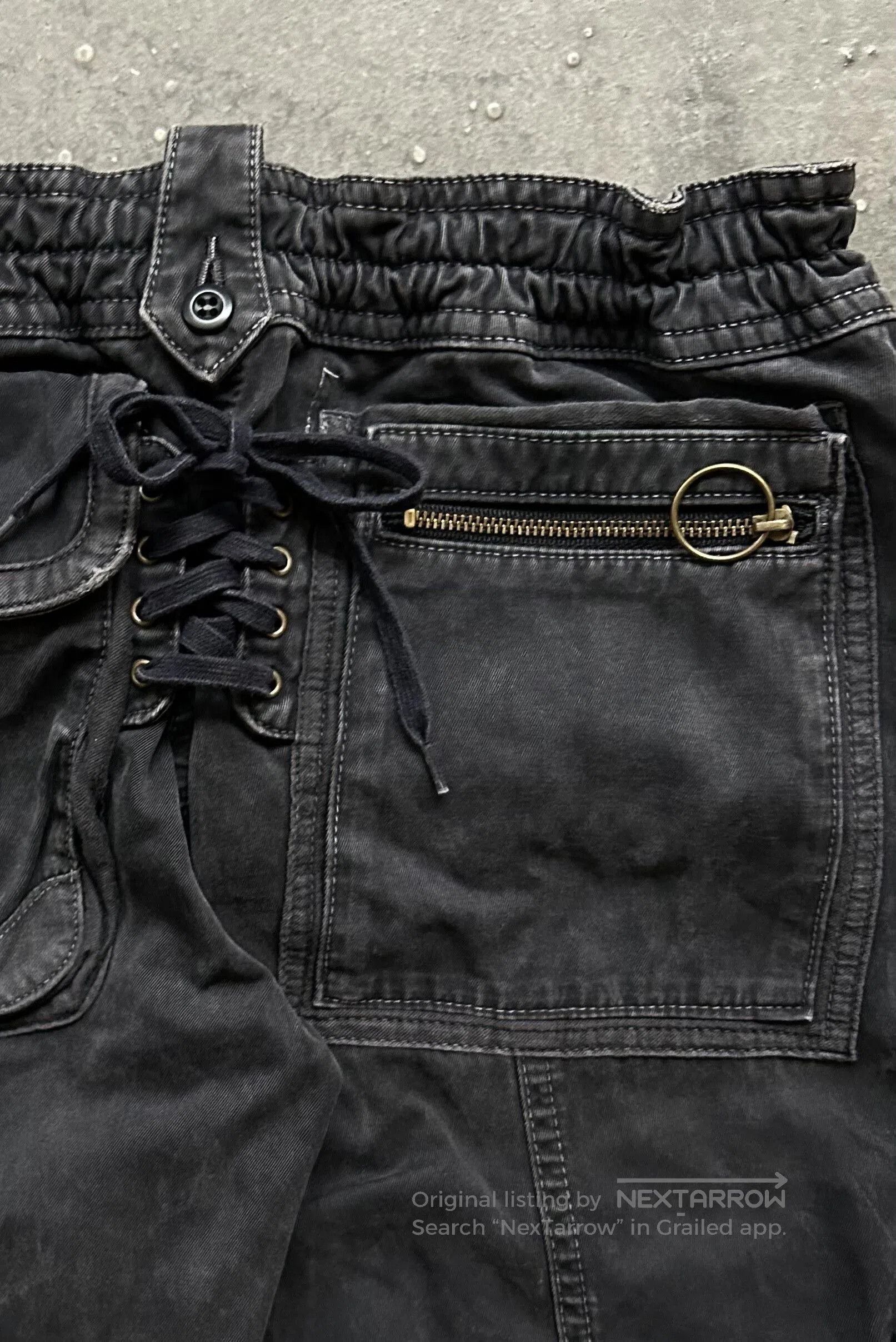 Share Spirit Homme high-waisted cargo denim pants. Size US 28 / EU 44 - 8 Thumbnail