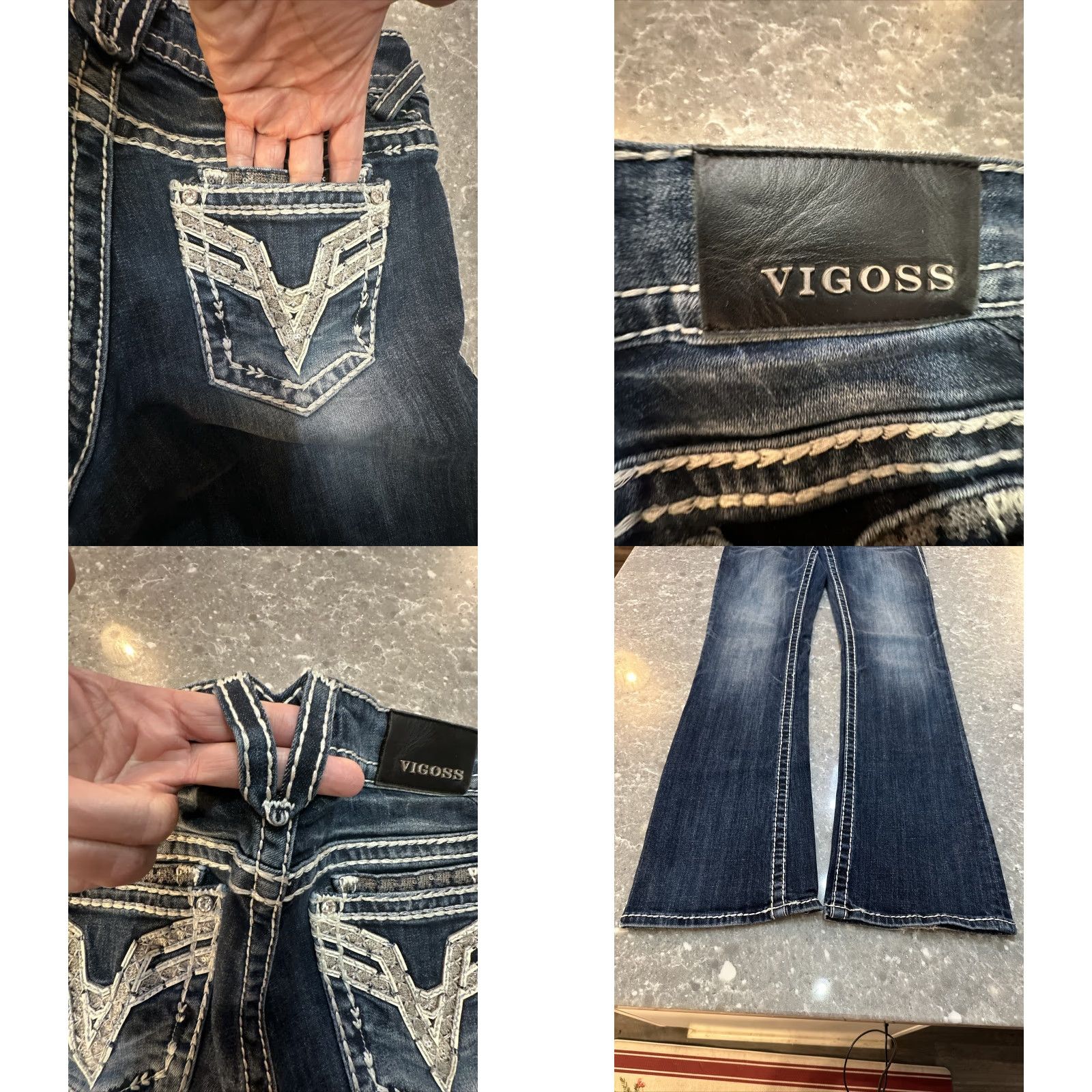 Vintage VIGOSS The Dublin Jeans Bootcut Slim Stretch 28x32 30x33 Sandblast Medium Wash Women's Size 28" / US 6 / IT 42 - 9 Thumbnail