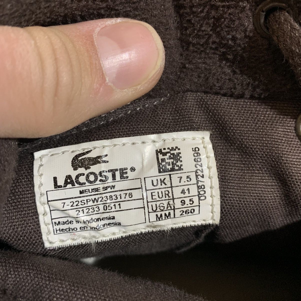 Lacoste × Vintage Vintage Lacoste Men’s Boots Size 7.5 UK 41 EU 26 cm Size US 7.5 / EU 40-41 - 8 Thumbnail