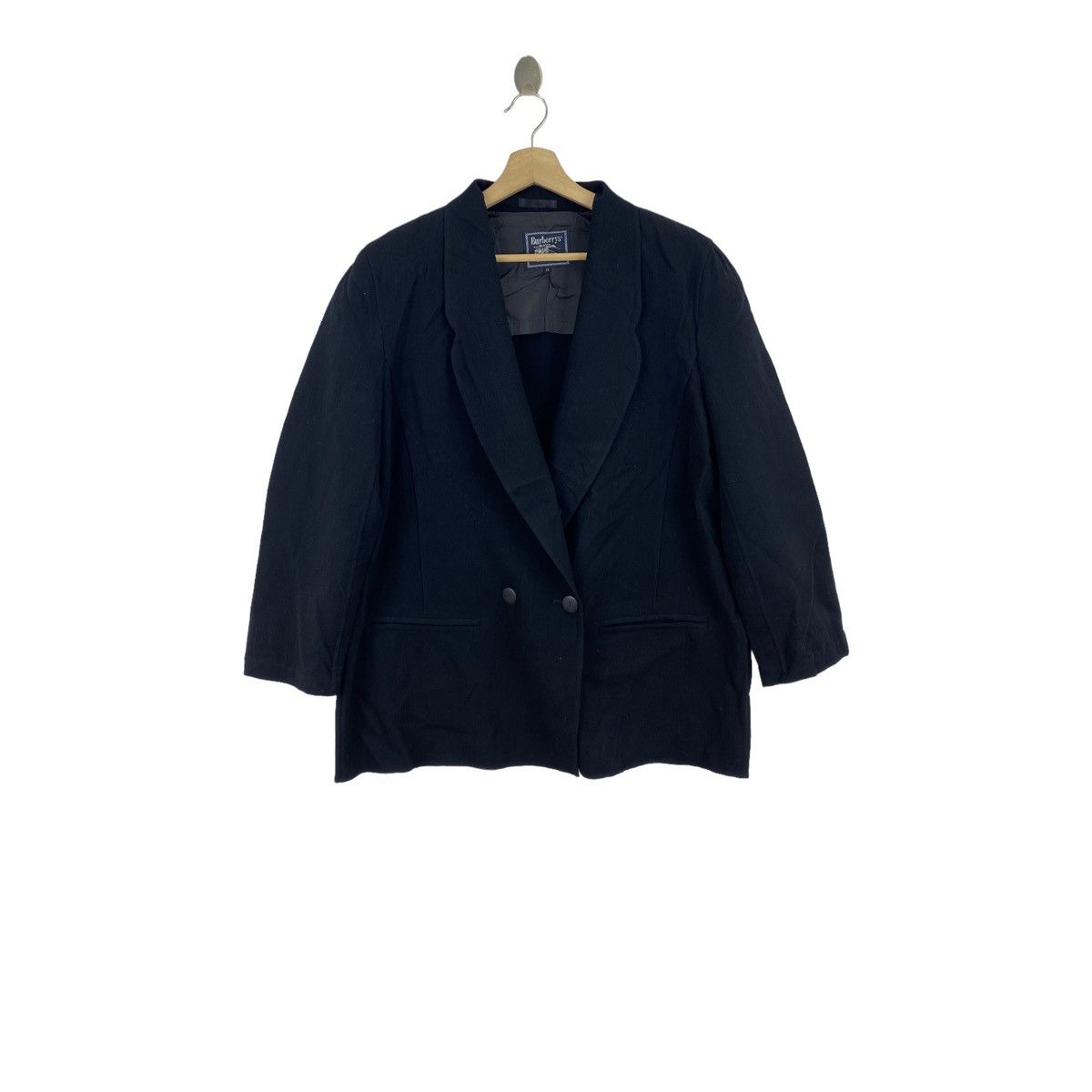 image of Burberrys England Brand Blue Plain Blazer Coat, Men's (Size Large)