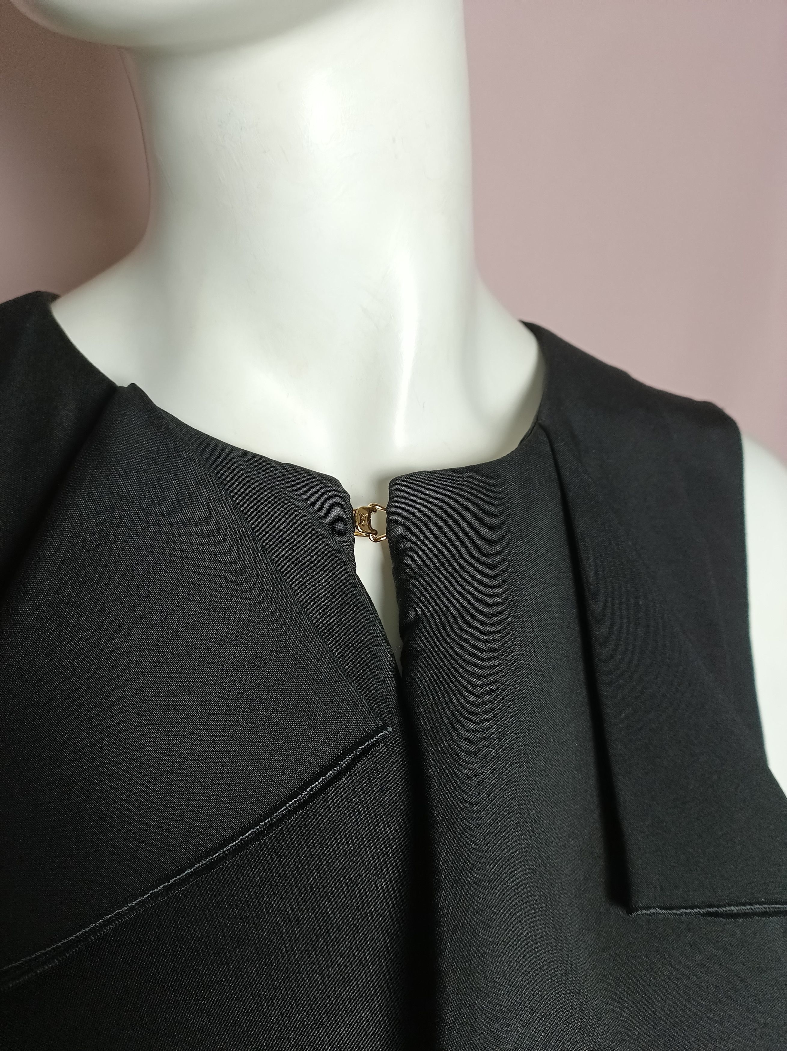 Louis Vuitton Louis Vuitton Elegant Black Silk Dress FR34 / US 2 Size XS / US 0-2 / IT 36-38 - 5 Thumbnail