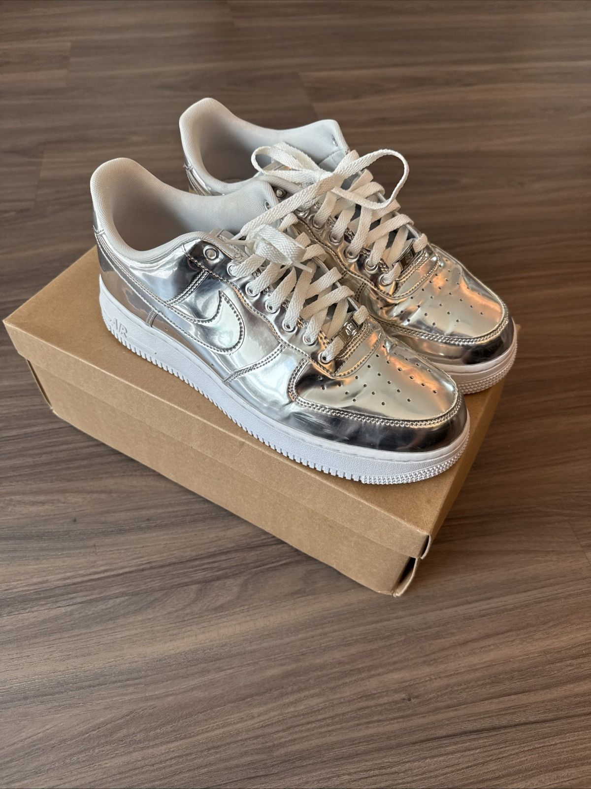 Metallic Silver Air Force Sp Liquid Metal Women Size Nike Air