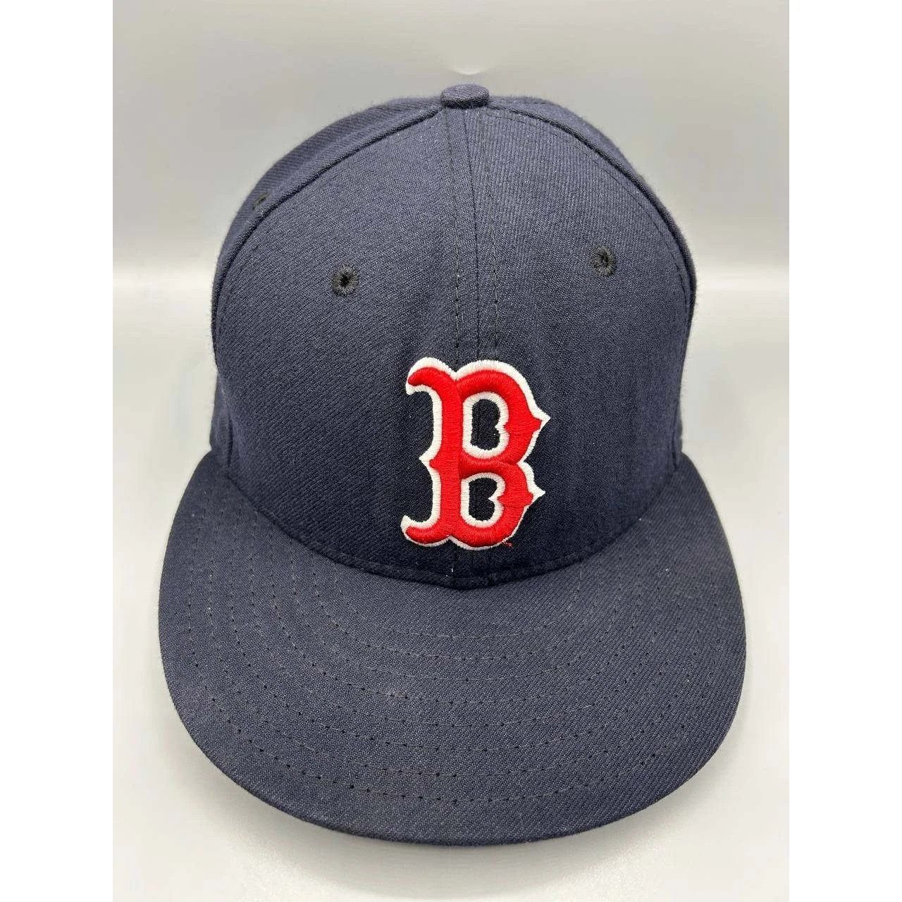 New Era Boston Red Sox Hat Men 7 Navy Embroidered Fitted Cap Size ONE SIZE - 1 Thumbnail