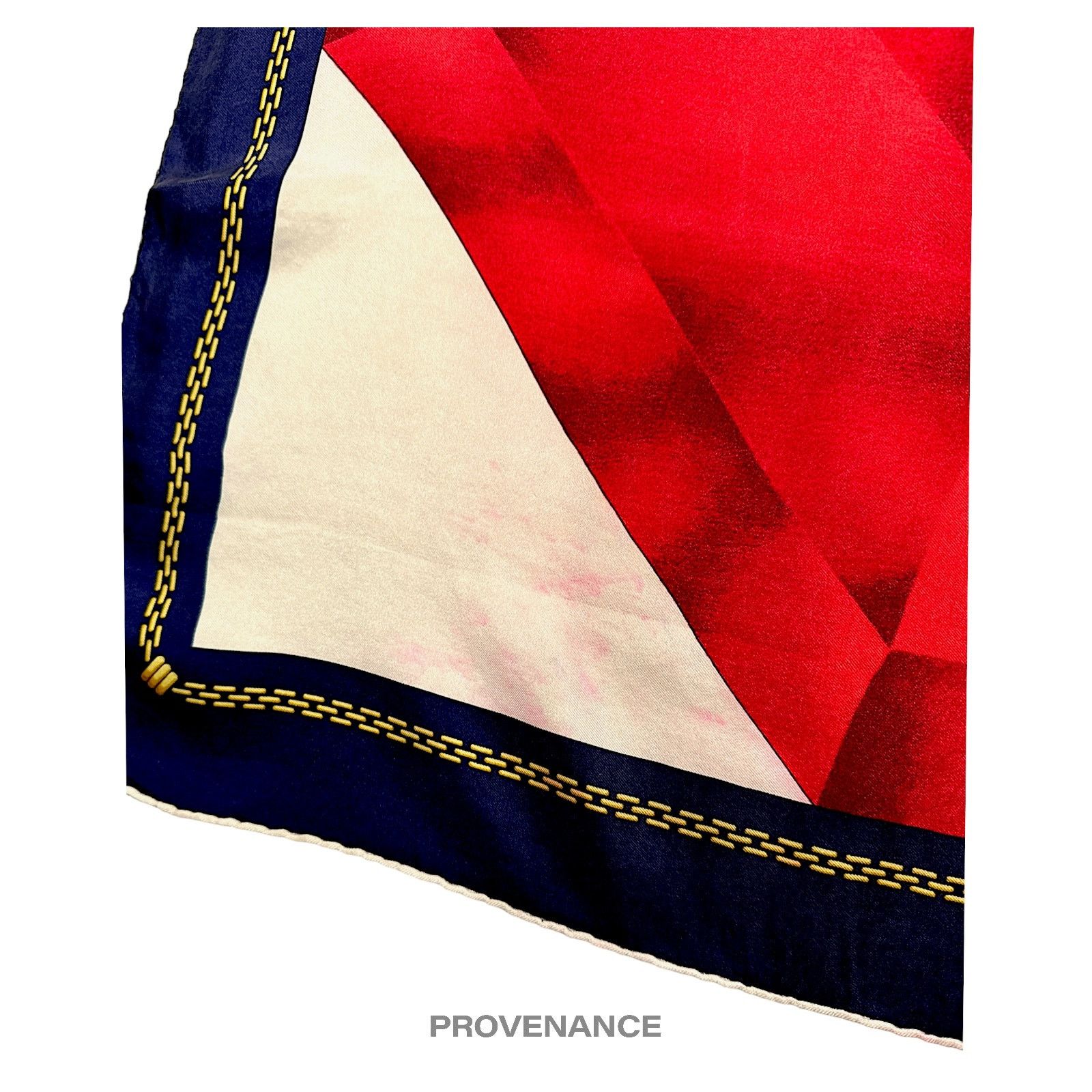 Cartier 🔴 Cartier Ruby Gem Chain Logo Silk Scarf - Multicolor 80 Size ONE SIZE - 8 Thumbnail