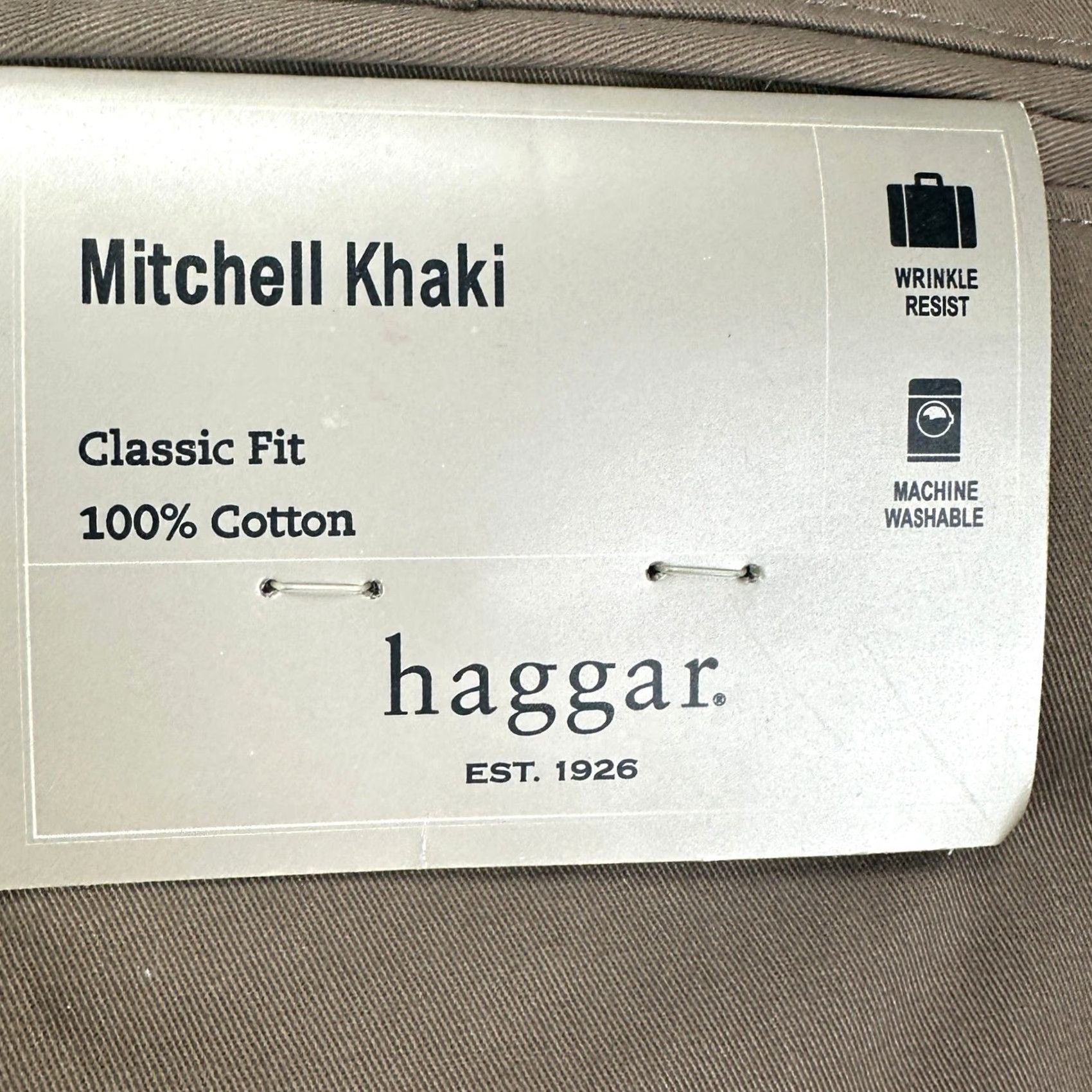 Haggar Haggar Mitchell Khaki Pants 42X29 Brown Classic Fit Pleated Straight Mens Pants 42 Size US 42 / EU 58 - 2 Thumbnail