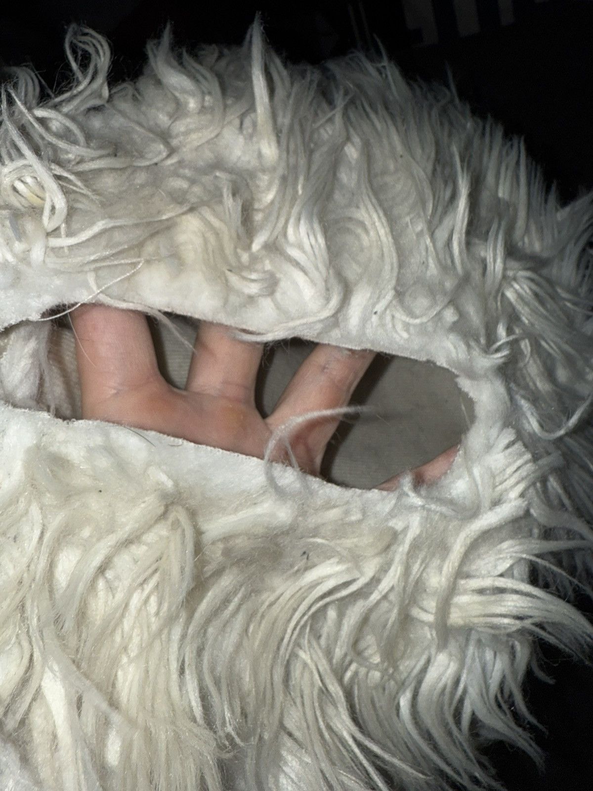 Vintage White Fuzzy Face Mask Size ONE SIZE - 3 Thumbnail