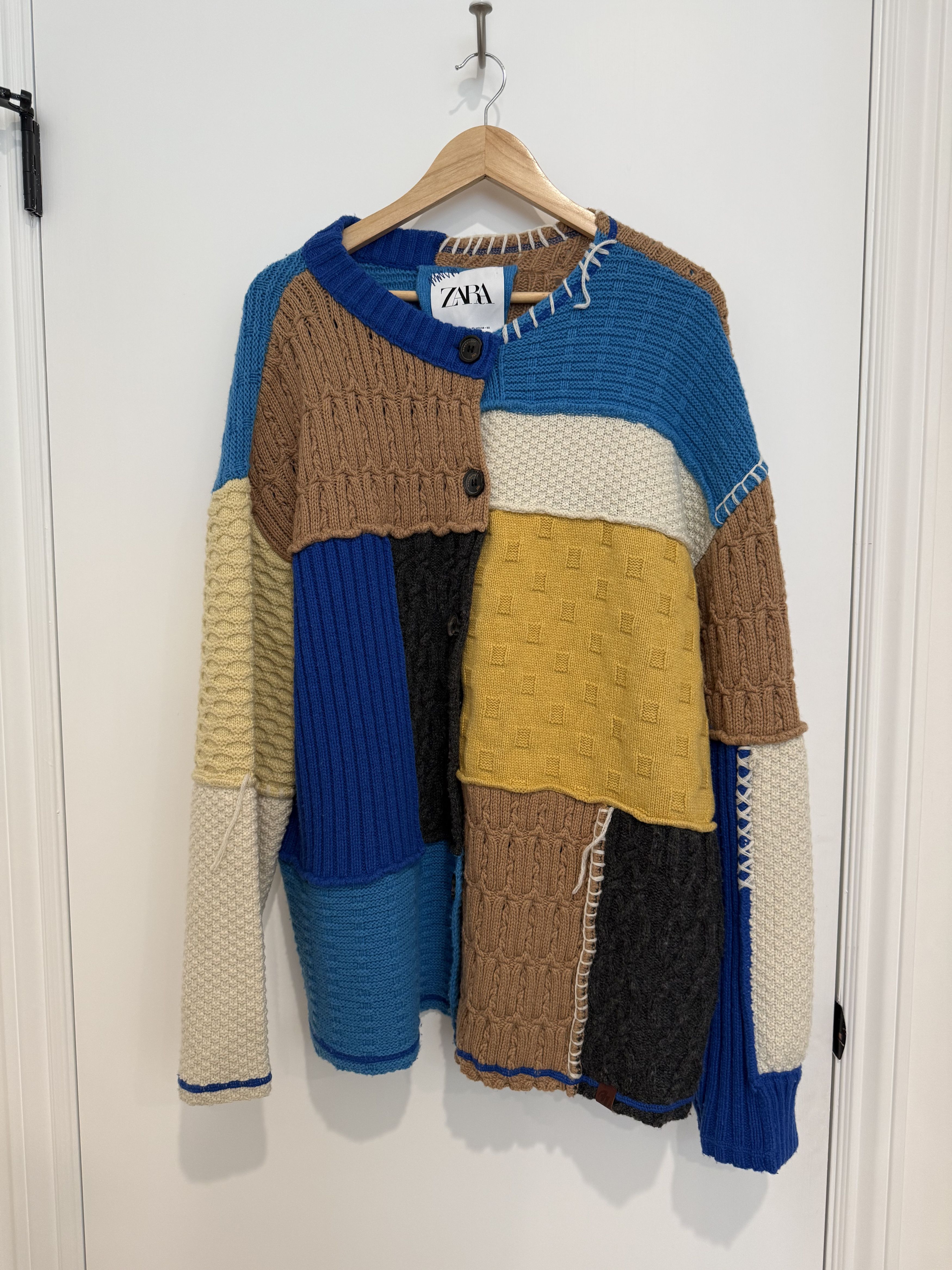 Ader Error × Zara ADER error x Zara Oversized Patchwork Knit Cardigan Size XL / US 12-14 / IT 48-50 - 1 Thumbnail