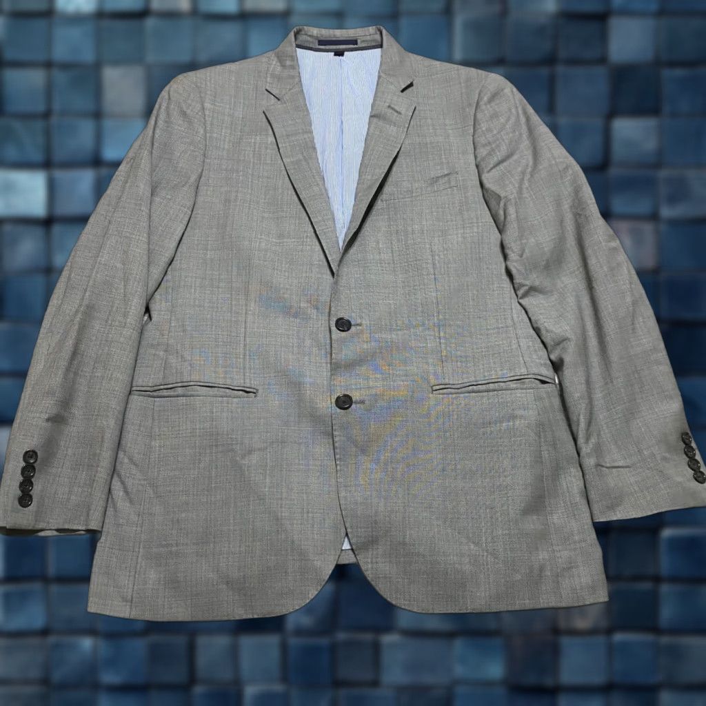 J.Crew J.CREW Blazer Mens 40R Wool Gray Tollegno 1900 Italy 2 Button Notch Lapel Double-Vented Regular Front Flat 2 Piece Vintage? No Size 40R - 1 Thumbnail