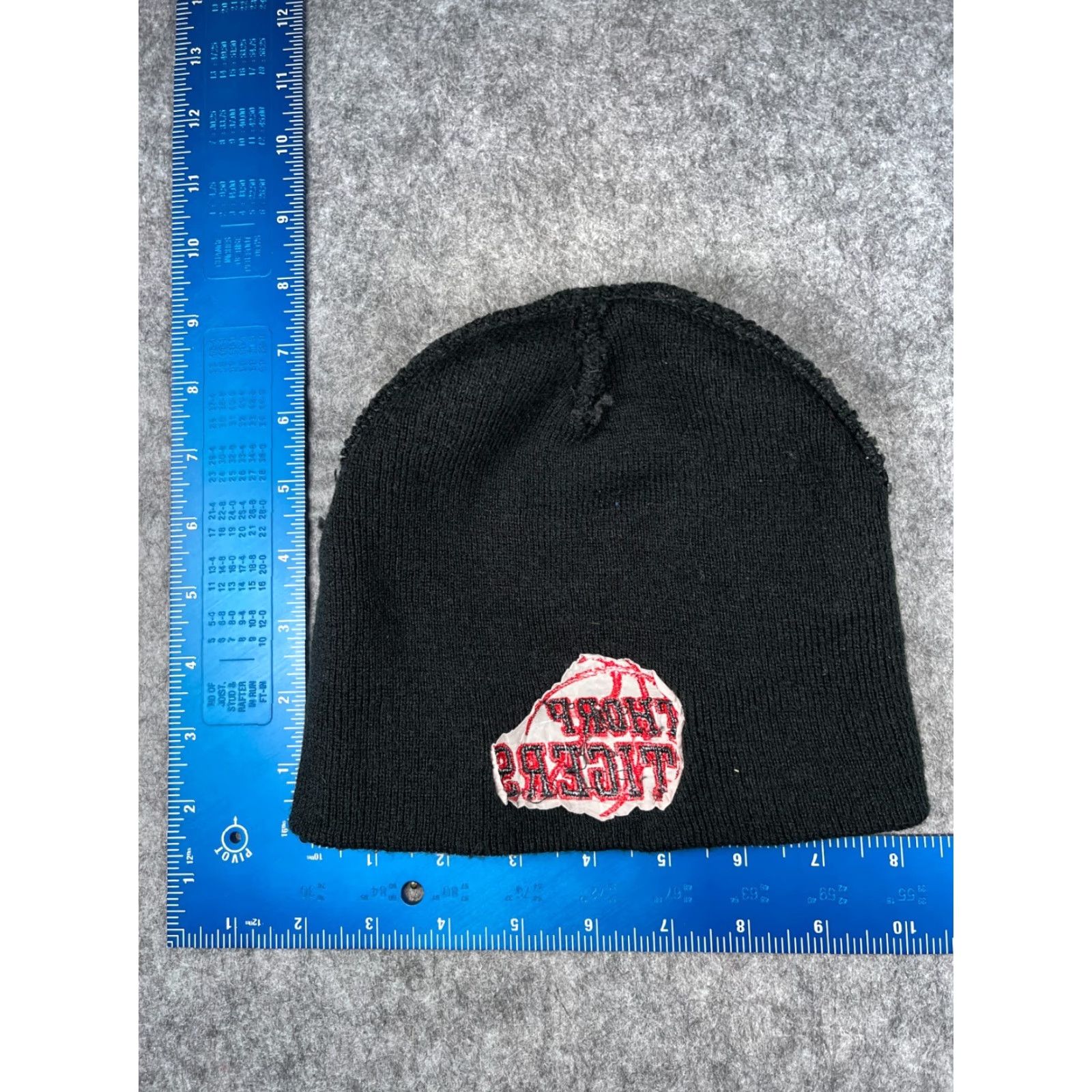 Vintage Thorp Tigers Highschool Beanie Toque Adult One Size Black Knit 100% Acrylic #5 Size ONE SIZE - 5 Thumbnail