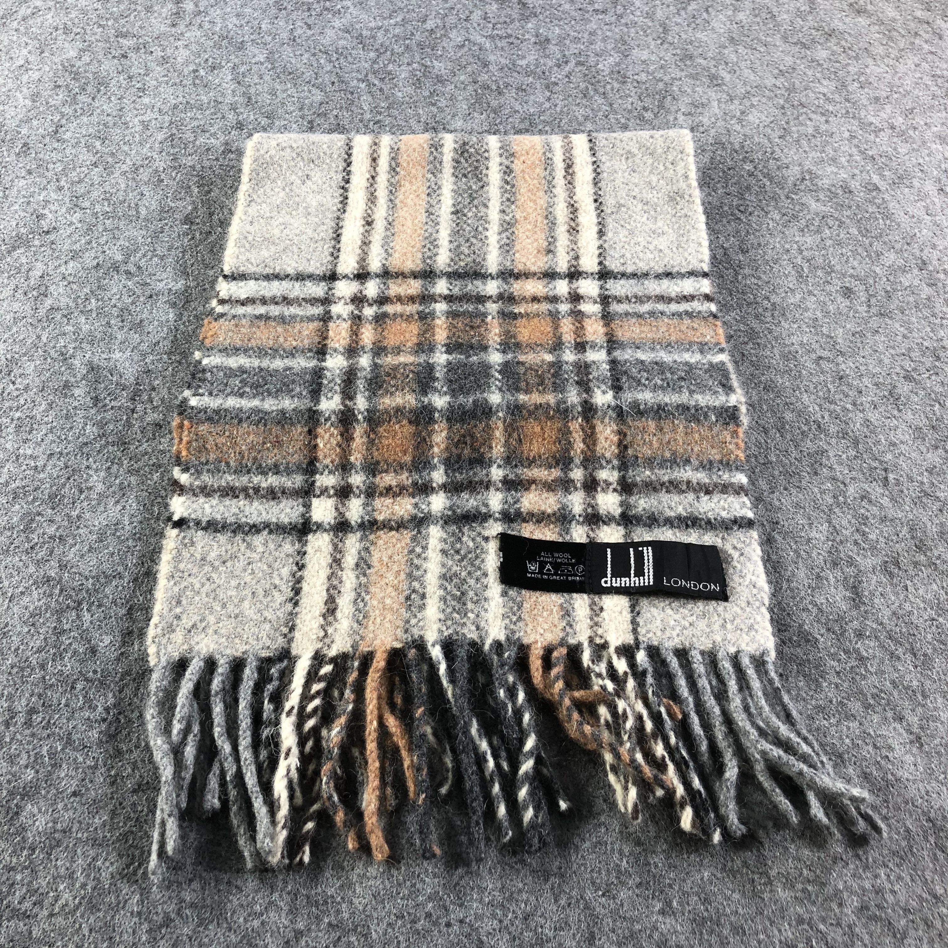 Alfred Dunhill Dunhill Thick Wool Tartan Scarf Muffler V1626 Size ONE SIZE - 1 Thumbnail