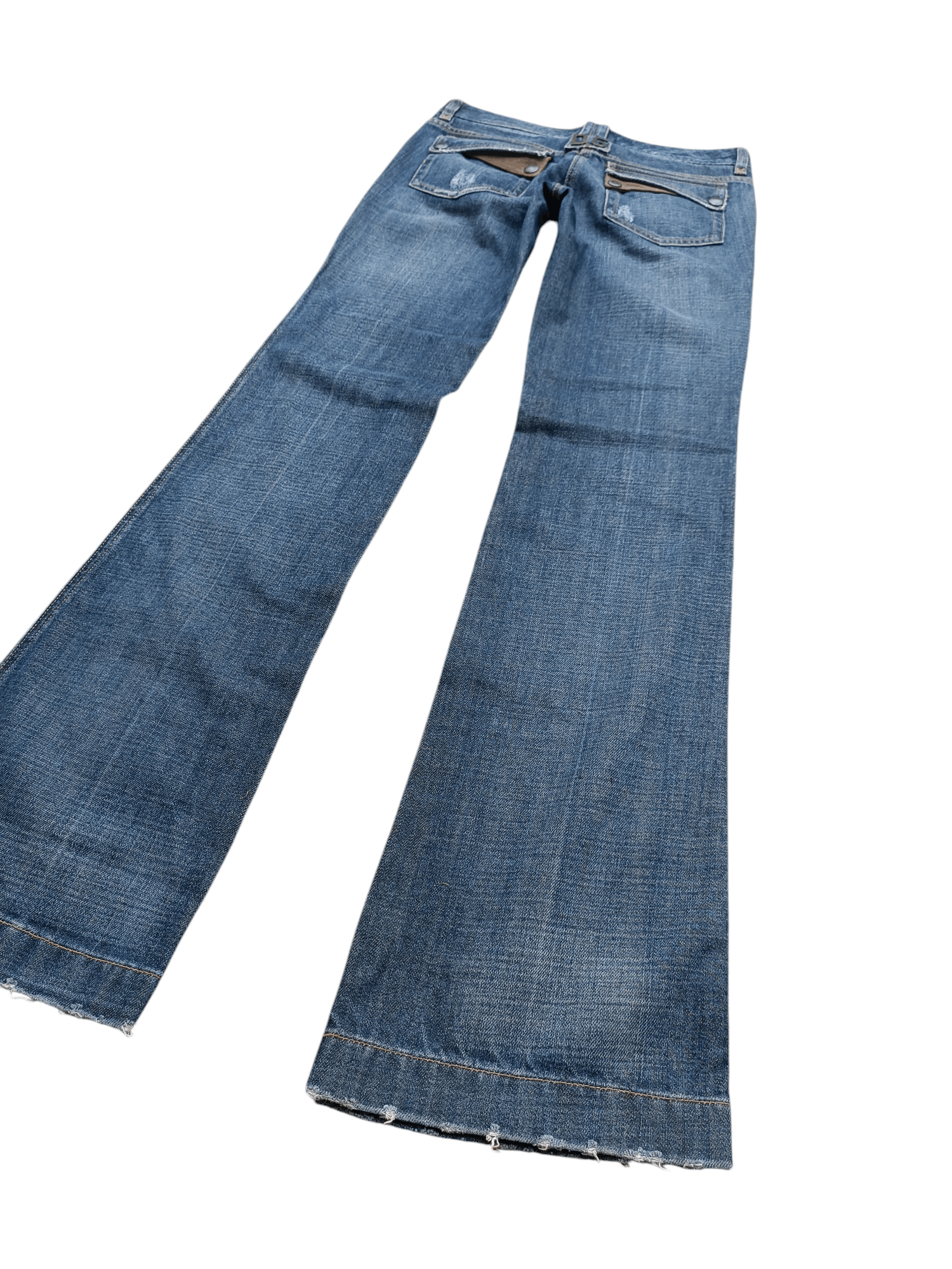 Dolce & Gabbana FLARED 💥 Dolce & Gabbana Blue Denim Distressed Zipper Jeans Size US 30 / EU 46 - 1 Thumbnail