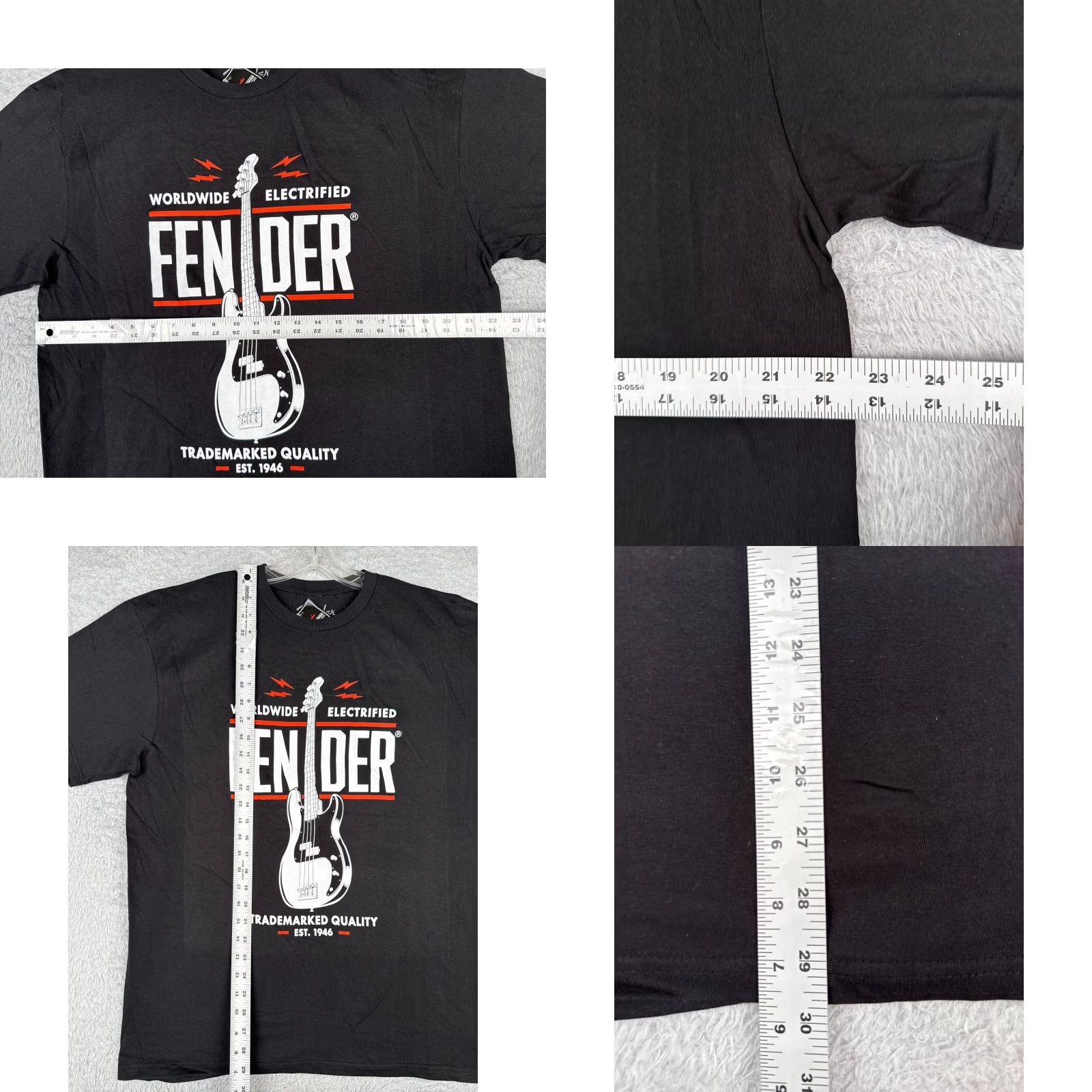 Fender Fender Shirt Men Large Black Guitar Worldwide 1946 All Seasons Short Sleeve Crew Neck Tags Mens T-Shirt Stone? Size US L / EU 52-54 / 3 - 8 Thumbnail