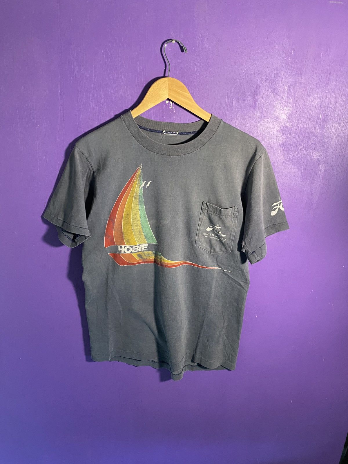 Other Vintage 80s Hobie parasailing faded pocket tee Size US M / EU 48-50 / 2 - 1 Thumbnail