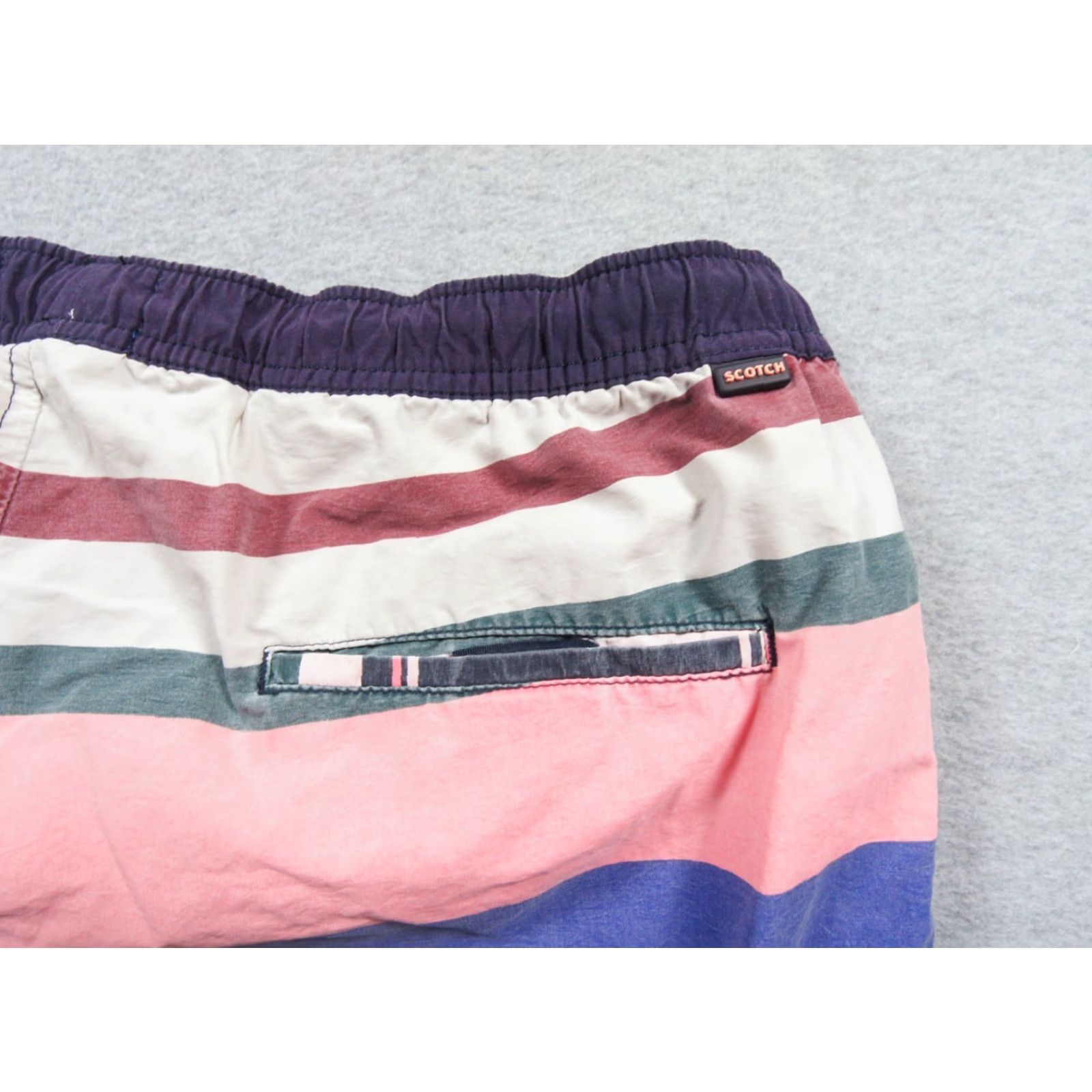 Scotch & Soda Scotch & Soda Shorts Mens Large Boardshorts Swimwear Trunks Striped Multicolor Size US 33 - 5 Thumbnail