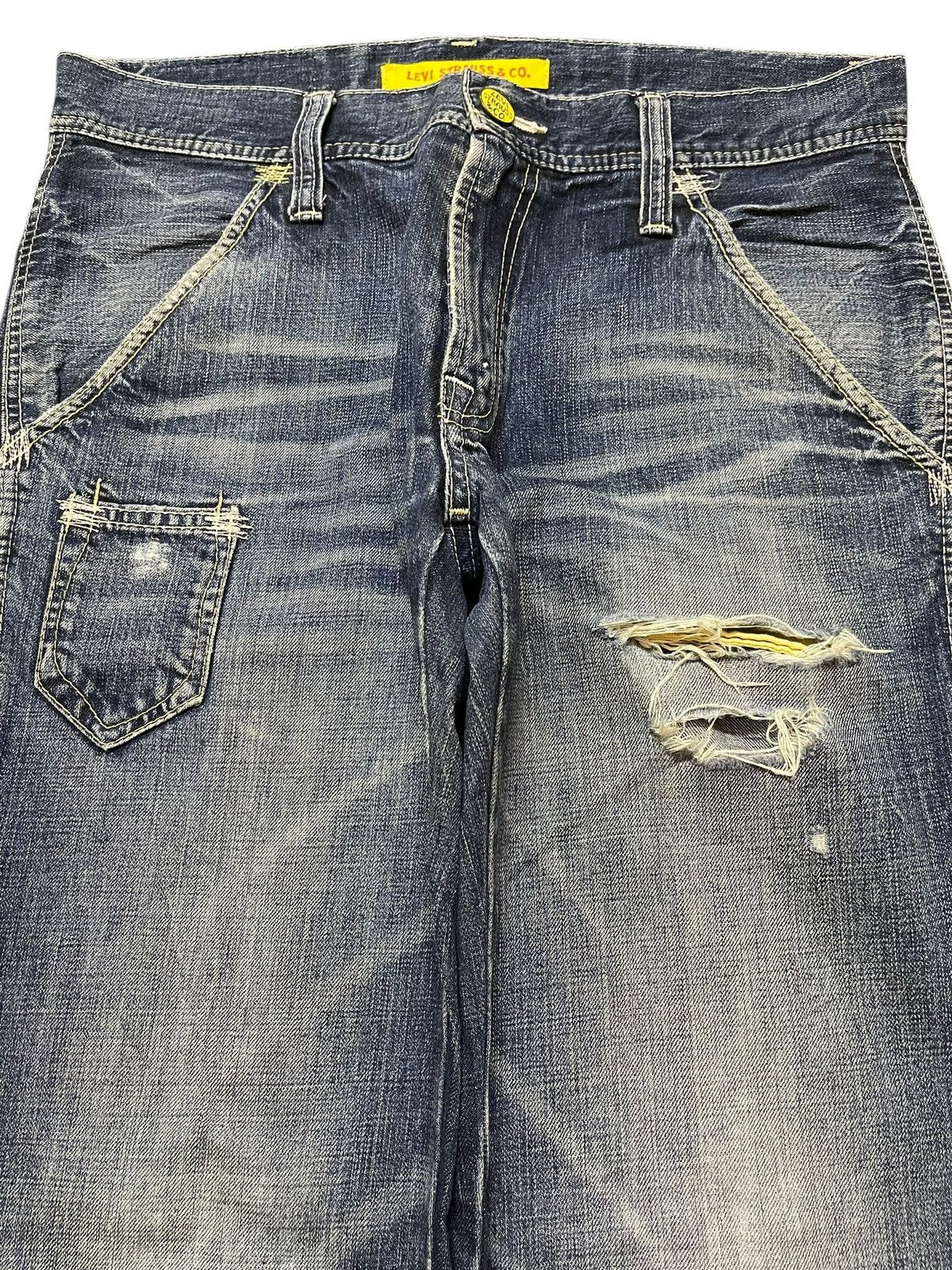 Levi's Vintage 90s Levis 502 Faded Wash Distress Style Loose Jeans Size US 32 / EU 48 - 3 Thumbnail
