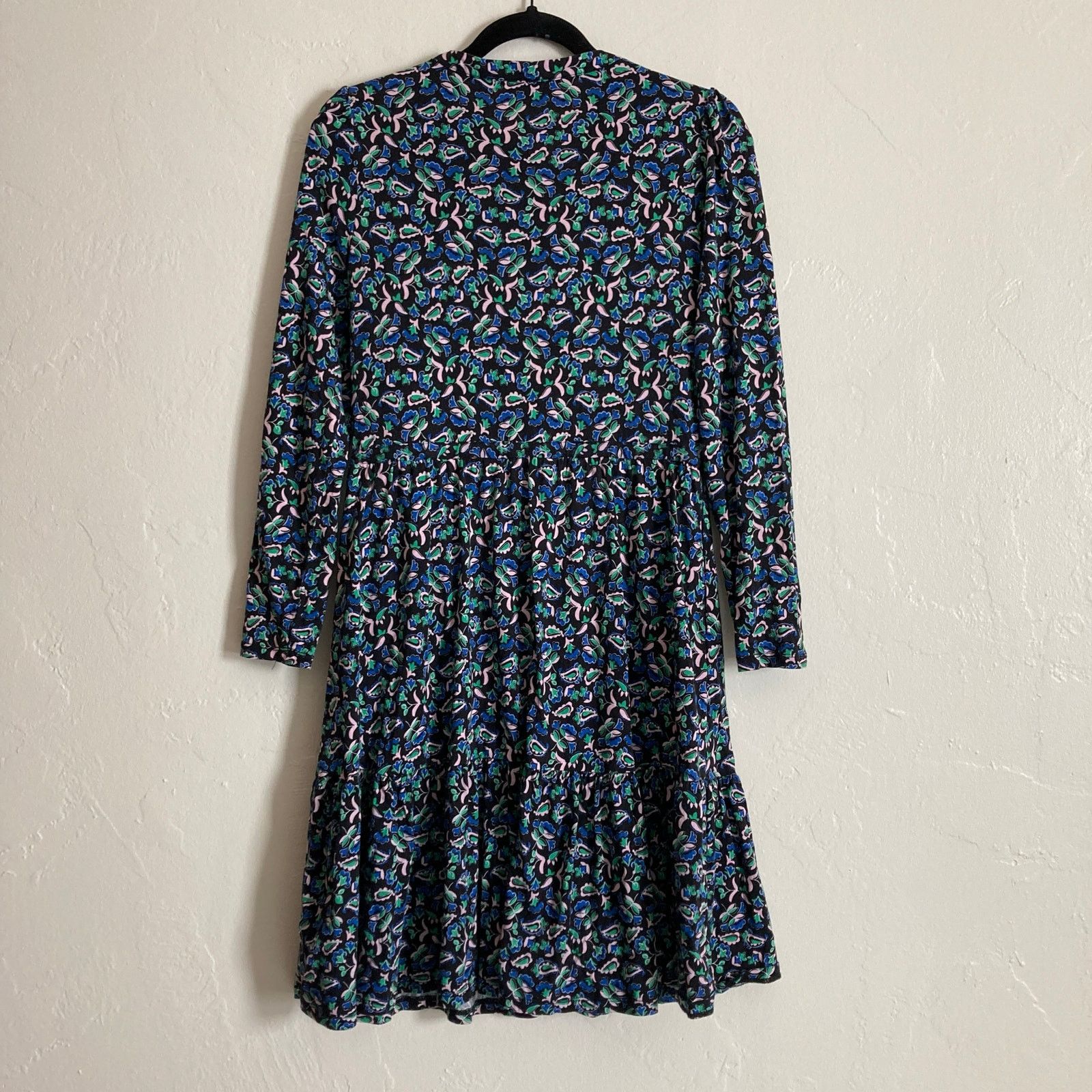 Boden Boden Cotton Blue Floral Paisley Button Front Tiered Dress Size M / US 6-8 / IT 42-44 - 11 Thumbnail