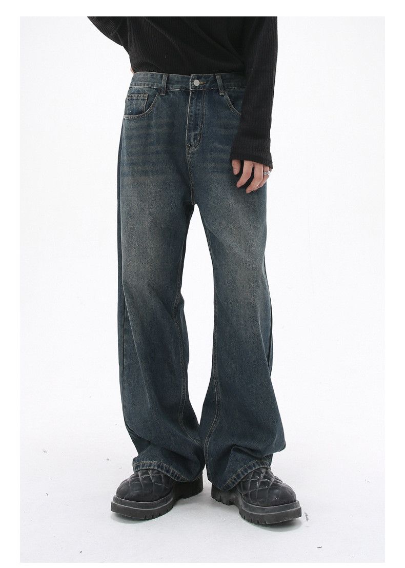 Japanese Brand × Jean Washed distressed blue loose straight casual jeans Size US 33 - 3 Thumbnail