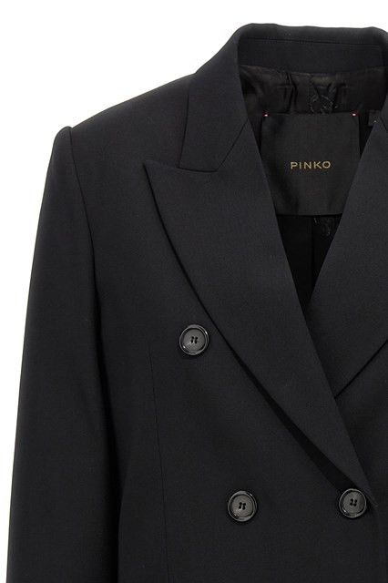 Pinko o1s22i1n0824 Double Breasted Blazer in Black Size M / US 6-8 / IT 42-44 - 3 Thumbnail