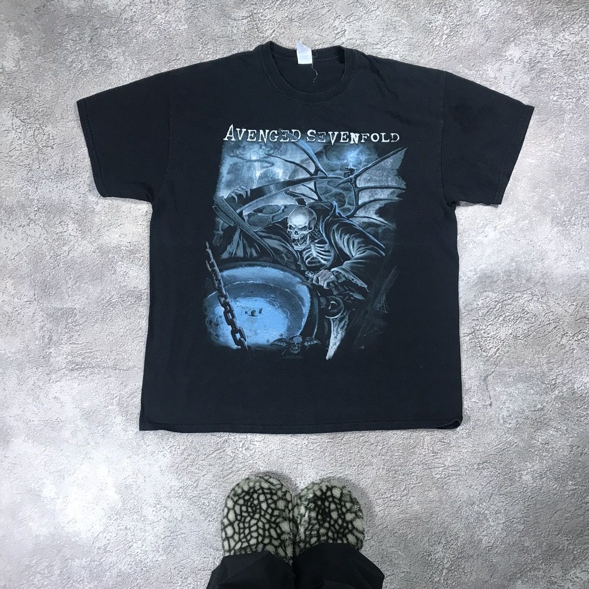 Vintage VINTAGE Y2K BAND TEE AVENGED SEVENFOLD FACE HORROR OPIUM 90S Size US XL / EU 56 / 4 - 1 Thumbnail