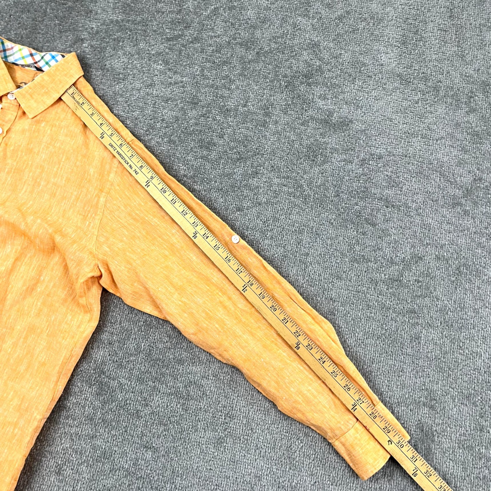 Vintage BOHIO Shirt Men Medium Bright Orange Button Up Long Sleeve Roll Tab Summer Beach Shirt Size US M / EU 48-50 / 2 - 6 Thumbnail