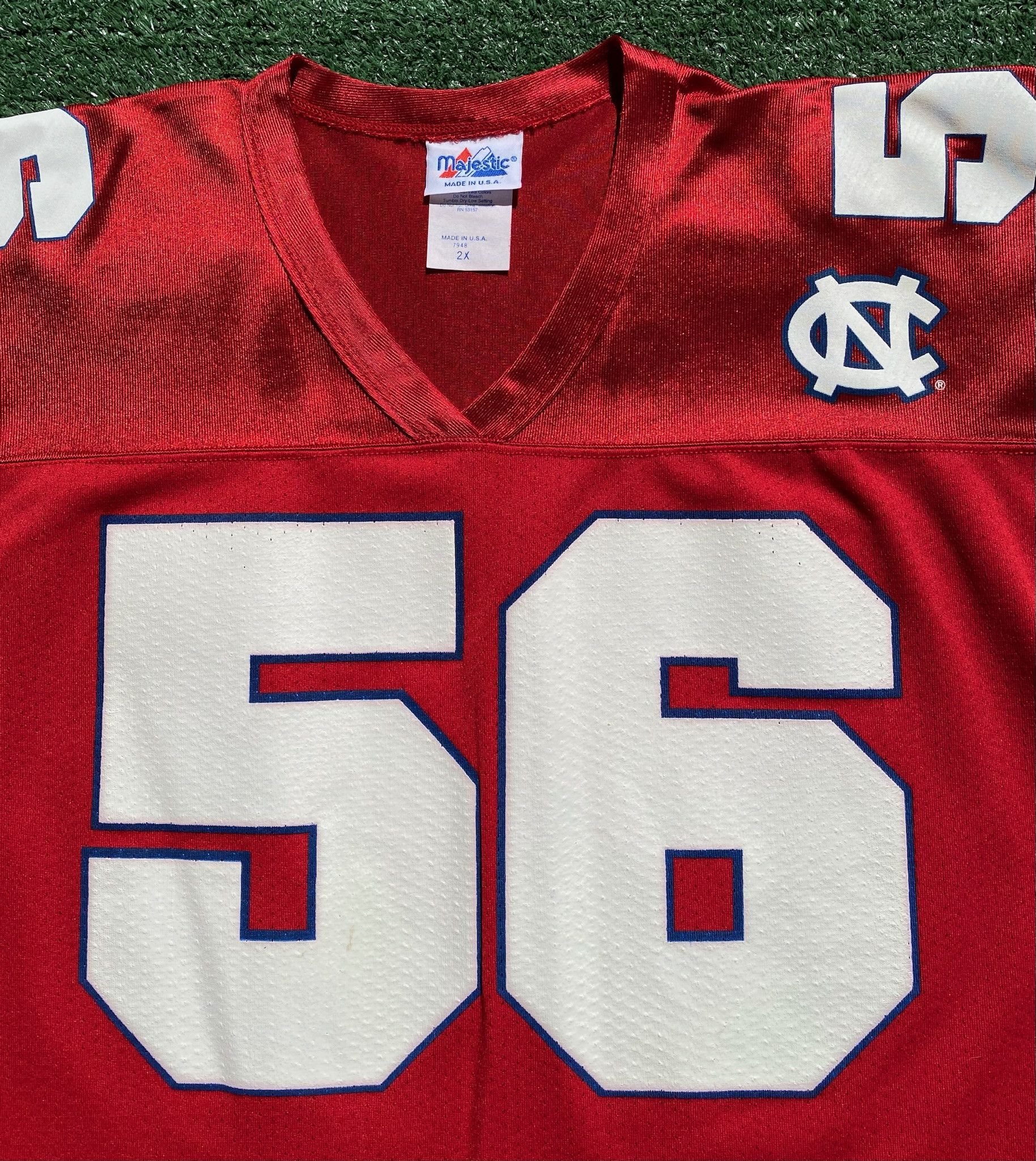 Majestic 90’s Majestic #56 Painted Football Jersey 2XL TALL Size US XXL / EU 58 / 5 - 2 Thumbnail
