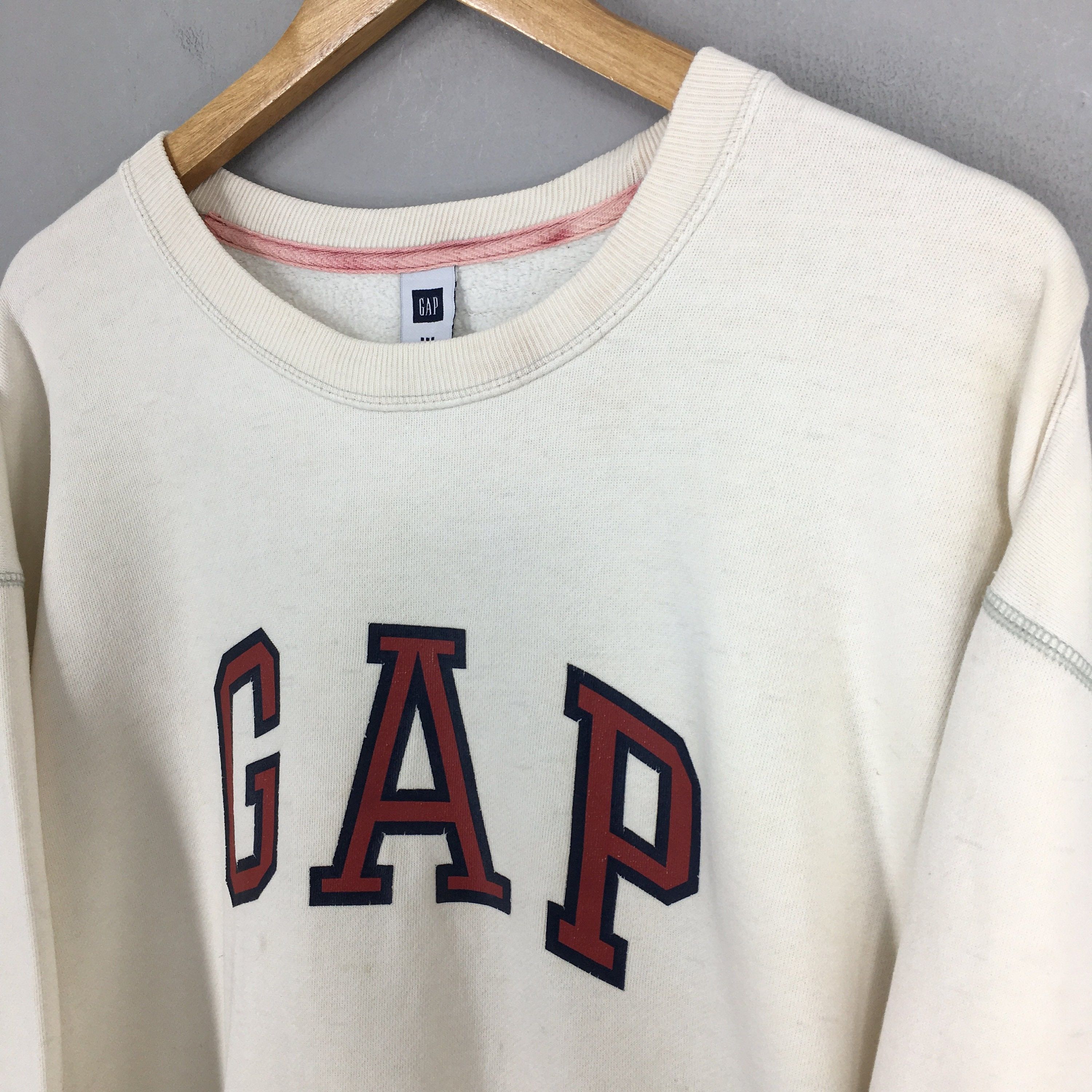 Gap Vintage 90s Gap White Oversized Sweatshirt XXLarge Size US XXL / EU 58 / 5 - 3 Thumbnail