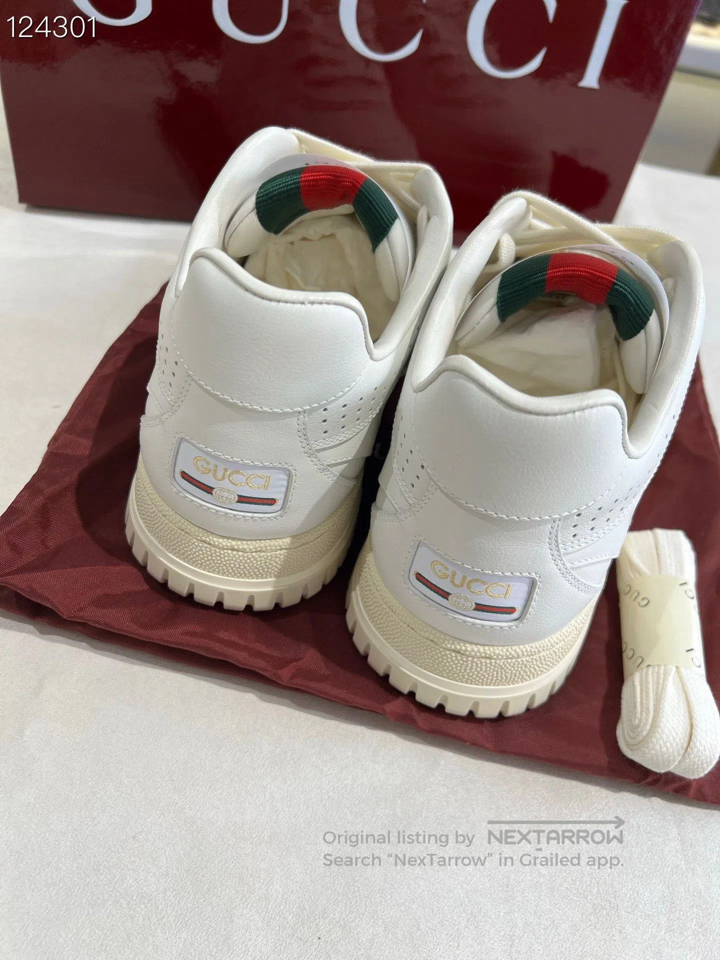 Gucci Gucci Red Green Stripe White Sneakers. Size US 9 / EU 42 - 4 Thumbnail
