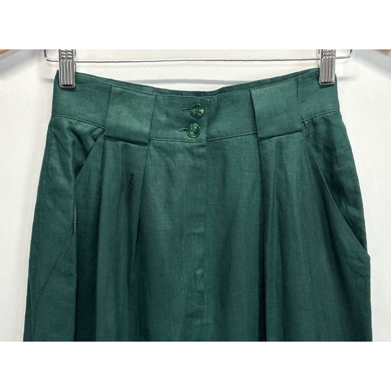 Jones New York VINTAGE Jones New York Linen Midi Skirt 4 Pockets Pencil Career Green Womens Size 4 33.5” Zip Size 27" / US 4 / IT 40 - 2 Thumbnail