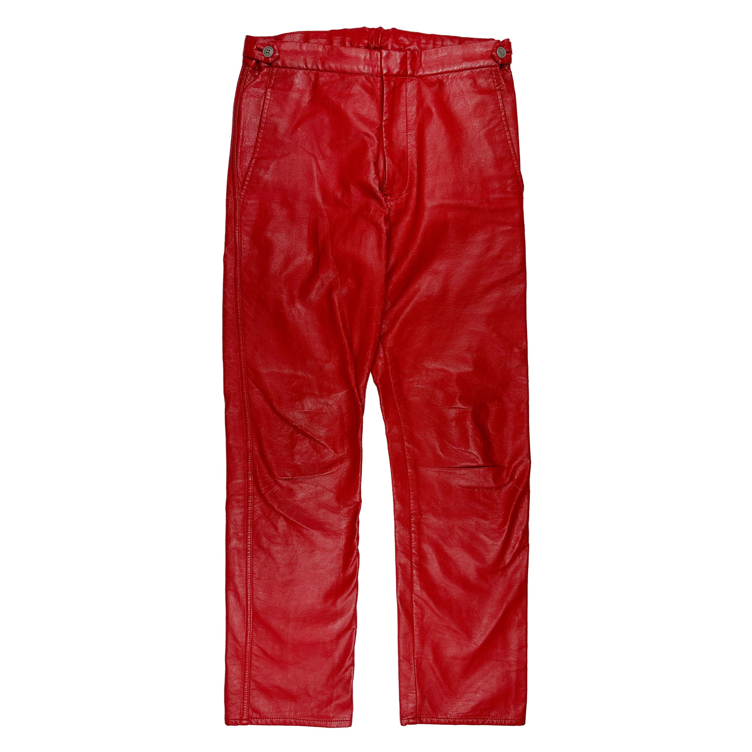Comme des Garcons Homme Plus AD2000 Faux Red Leather Pants Size US 30 / EU 46 - 1 Thumbnail
