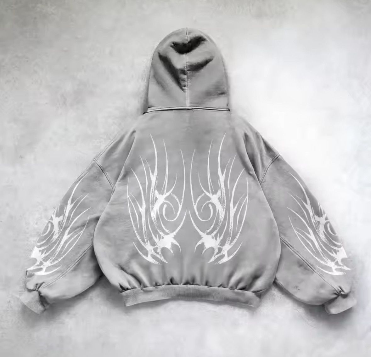 Other High Street Punk Y2K Hip Hop 3D Dark Print Graffiti Hoodies Size US M / EU 48-50 / 2 - 2 Thumbnail