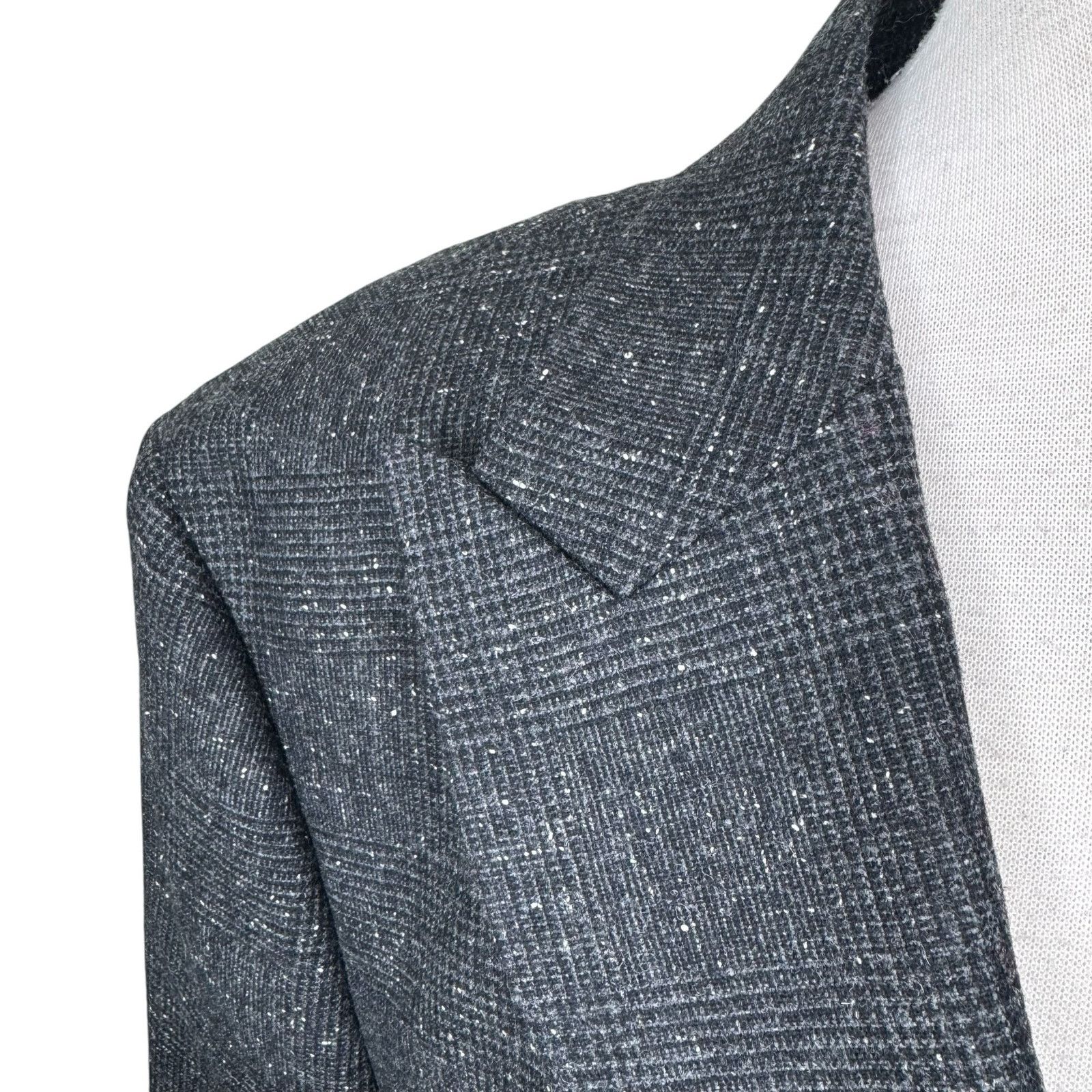 Express EXPRESS Extra Slim Wool Two Button Blazer Charcoal Gray 42R Size 42R - 4 Thumbnail