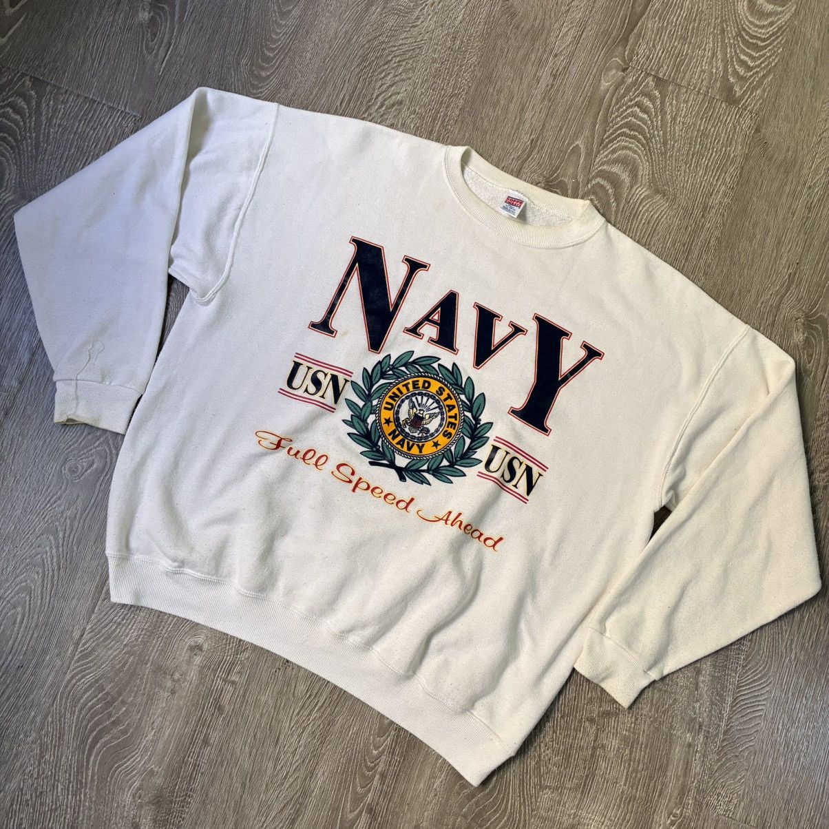 Soffe Vintage US Navy Soffe Crewneck Made in USA Oversized 27” PTP Size US XL / EU 56 / 4 - 1 Thumbnail