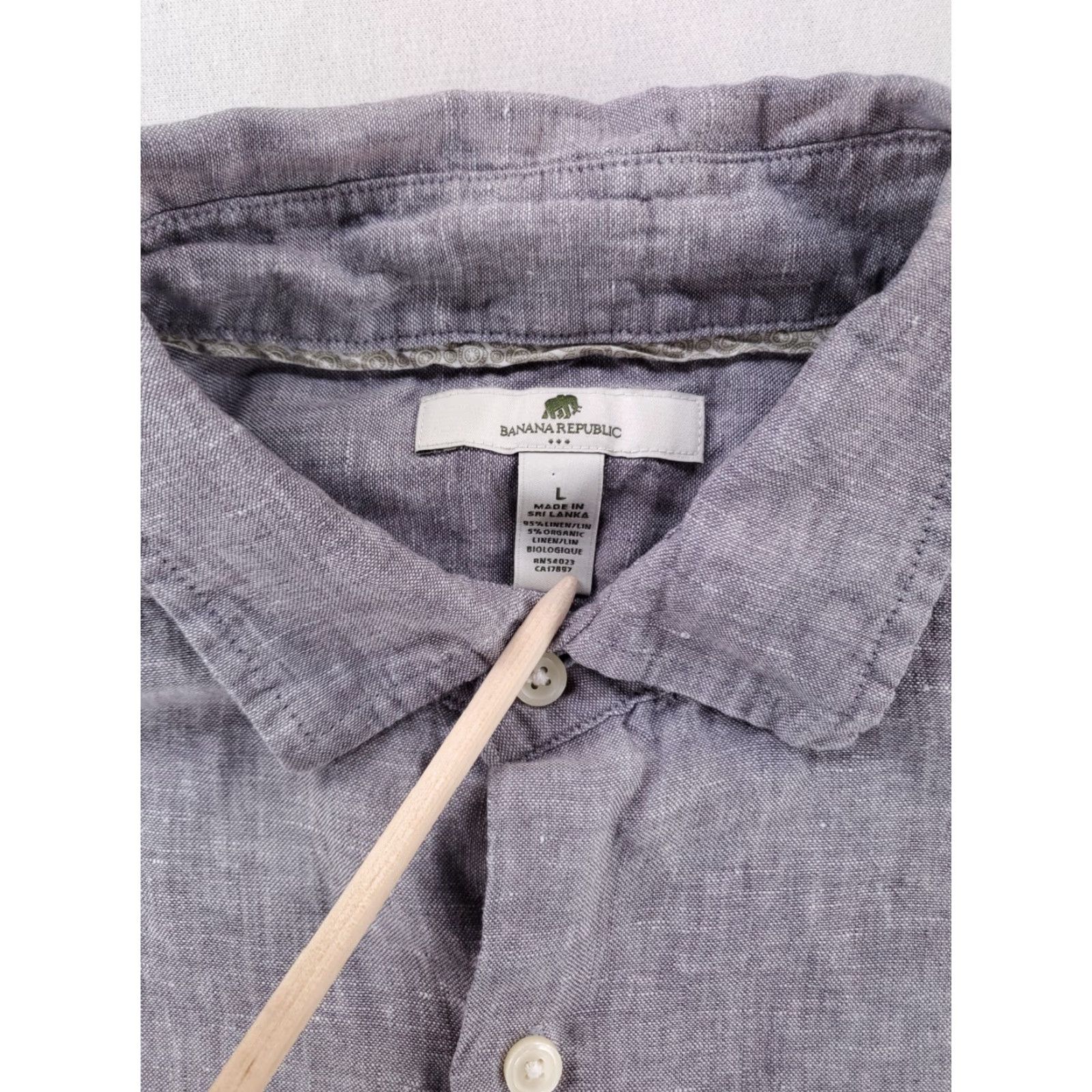 Banana Republic Banana Republic Shirt Gray Linen Long Sleeve Button-Up Mens L Size US L / EU 52-54 / 3 - 2 Thumbnail