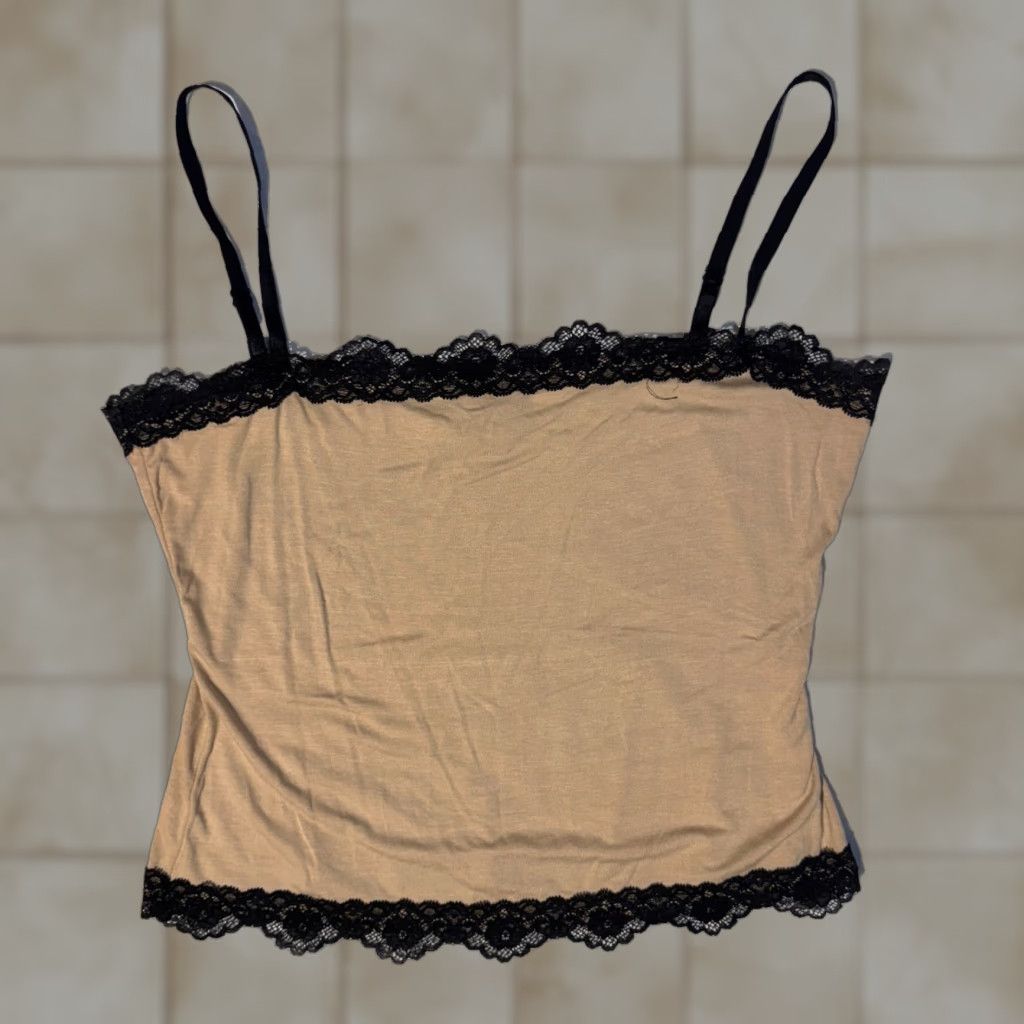 Vintage INC International Concepts Women's Floral Lace Camisole Tank XL Beige Tan Sleeveless Camisole Womens XL Beige Lace Floral INC Camisole Size ONE SIZE - 1 Thumbnail