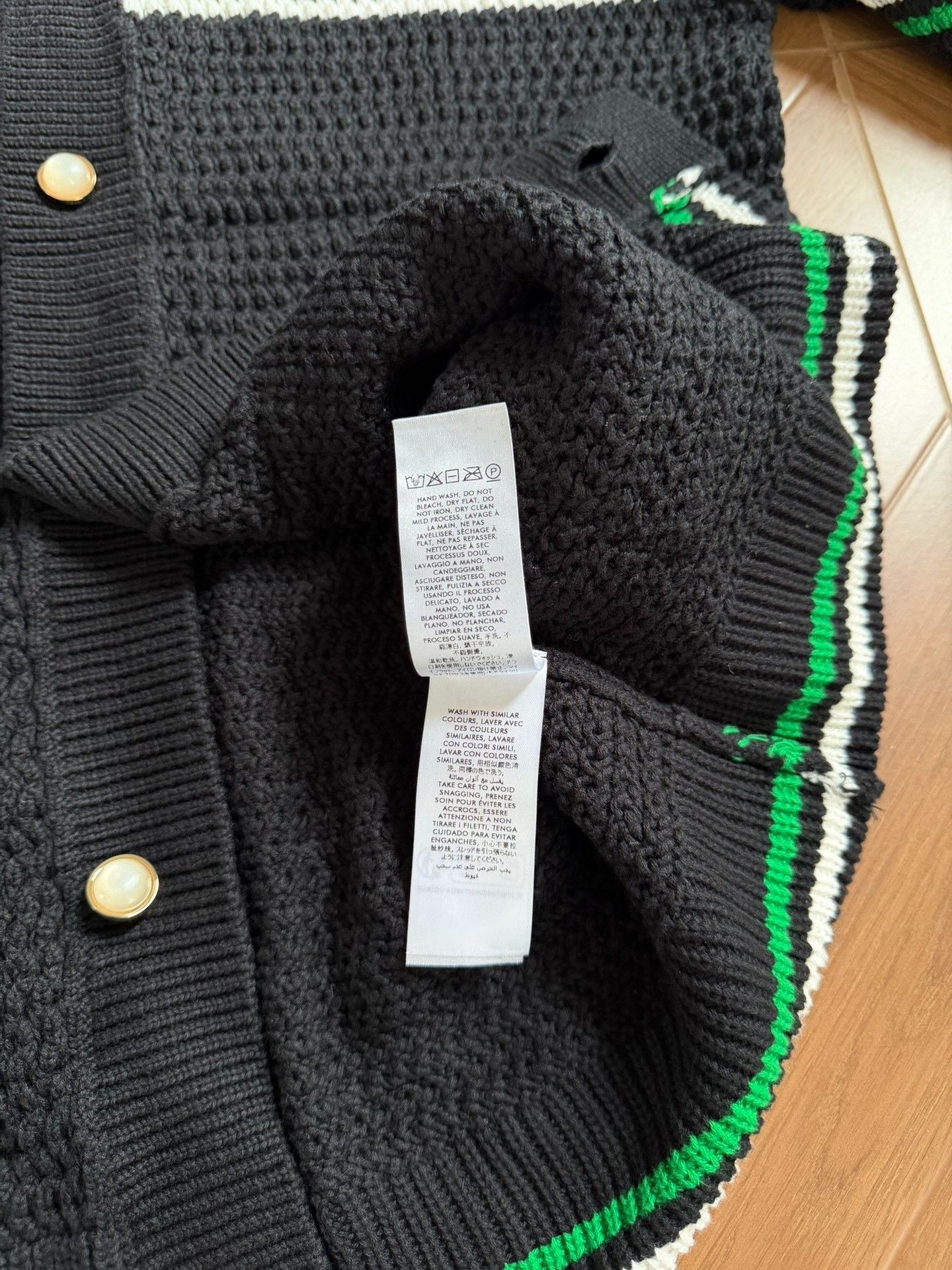 Casablanca CASABLANCA Black Striped Knit Cardigan Size US M / EU 48-50 / 2 - 6 Thumbnail