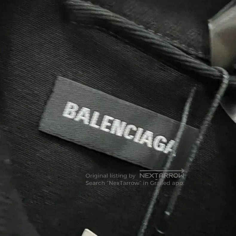 Balenciaga Balenciaga Black Denim Jacket With Logo . Size US L / EU 52-54 / 3 - 3 Thumbnail