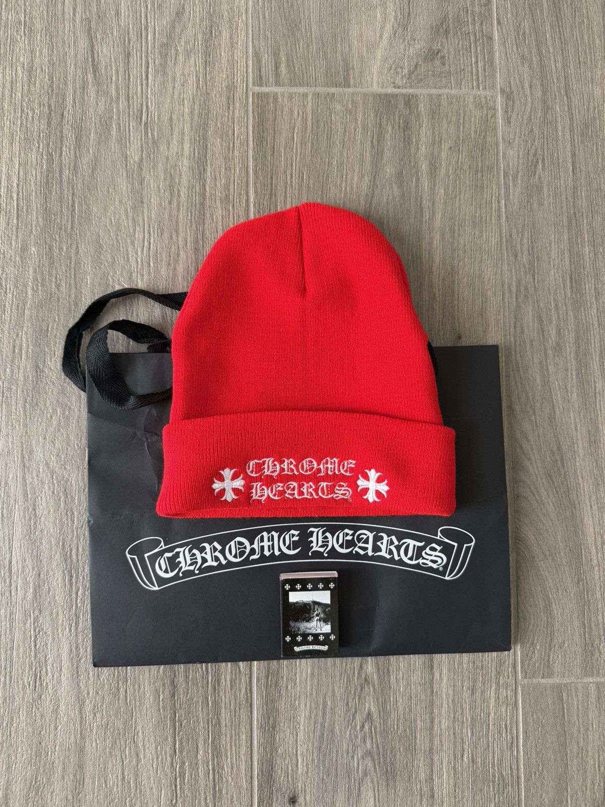 Chrome Hearts Chrome Hearts Red Logo Beanie Red Size ONE SIZE - 1 Thumbnail