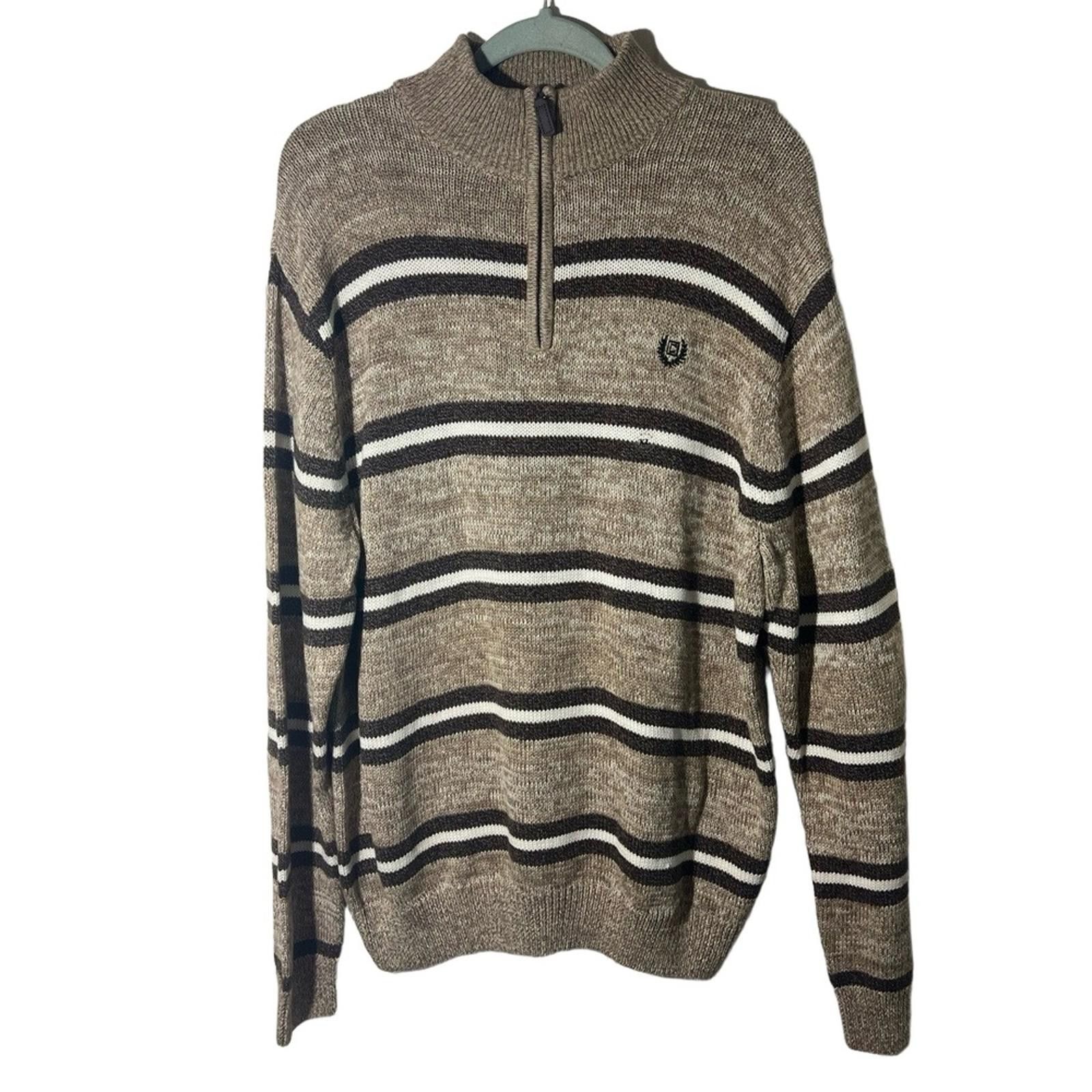 Chaps Chaps XL Striped Quarter-Zip Pullover Sweater Mock Neck Size US XL / EU 56 / 4 - 2 Thumbnail