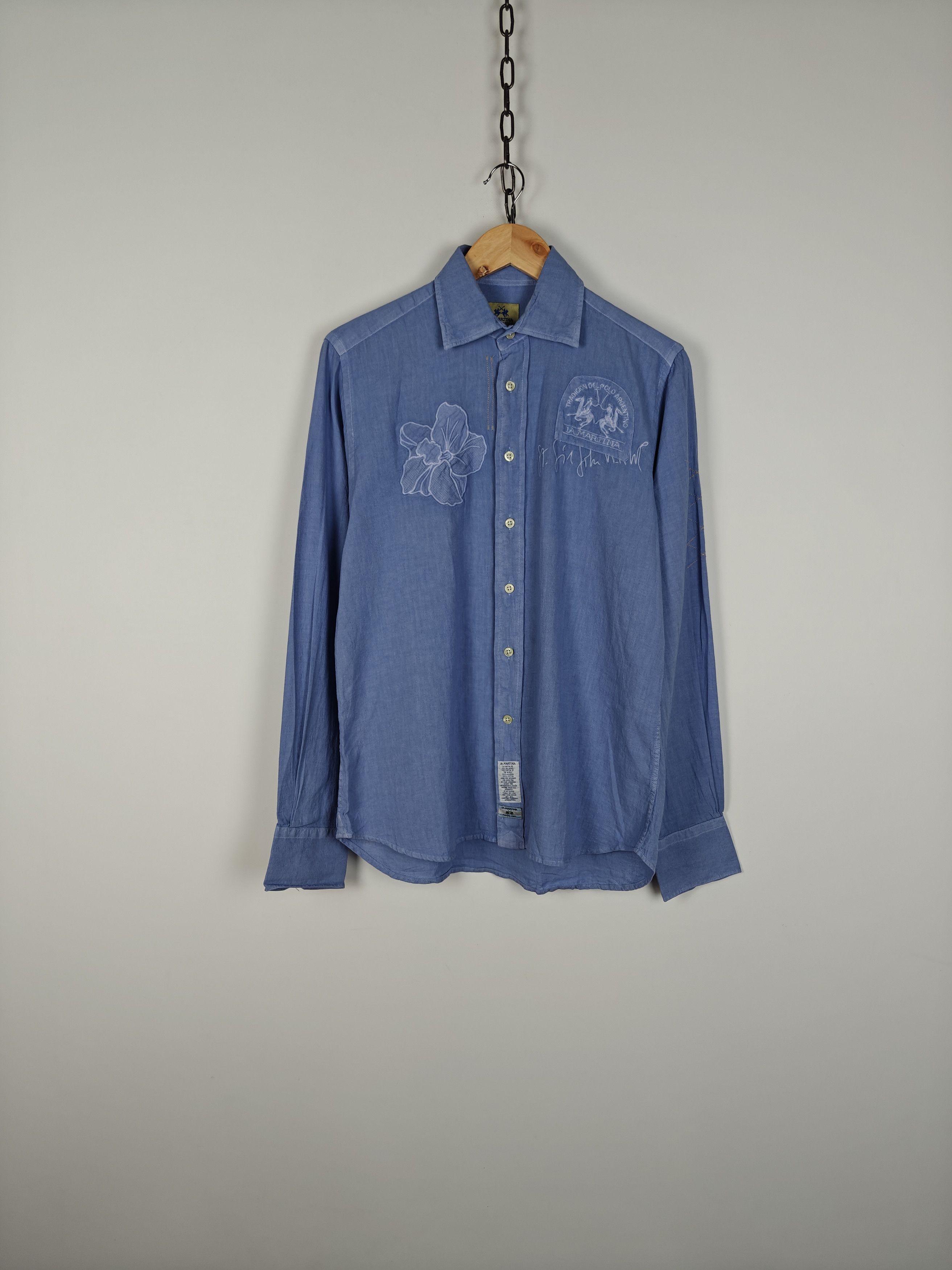 La Martina La Martina Linen Shirt Buenos Aires Collared Blue size L Size US L / EU 52-54 / 3 - 1 Thumbnail