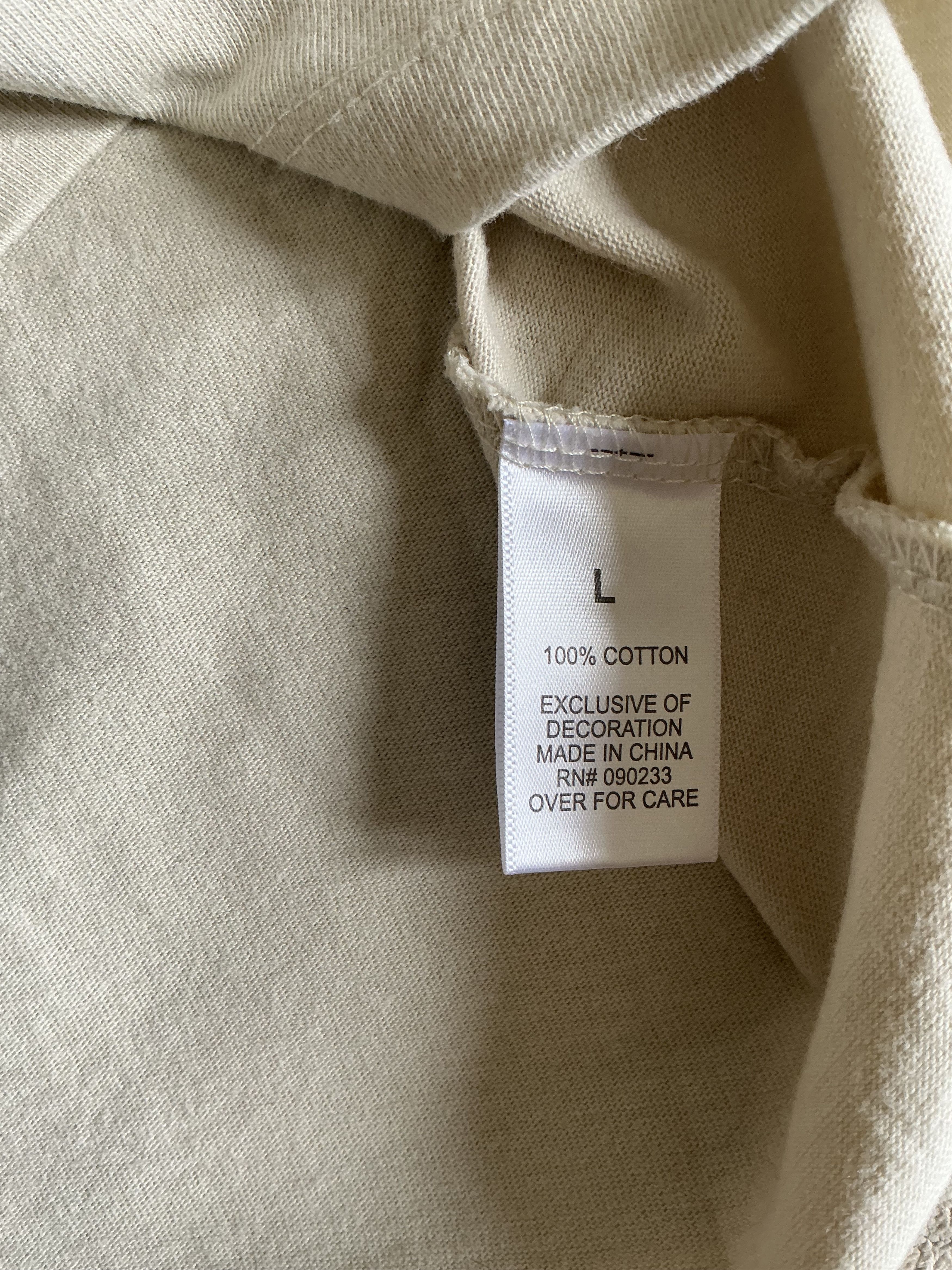 Fear of God Fog Fear of God collection two 2016-2017 cream T-shirt Size US L / EU 52-54 / 3 - 4 Thumbnail